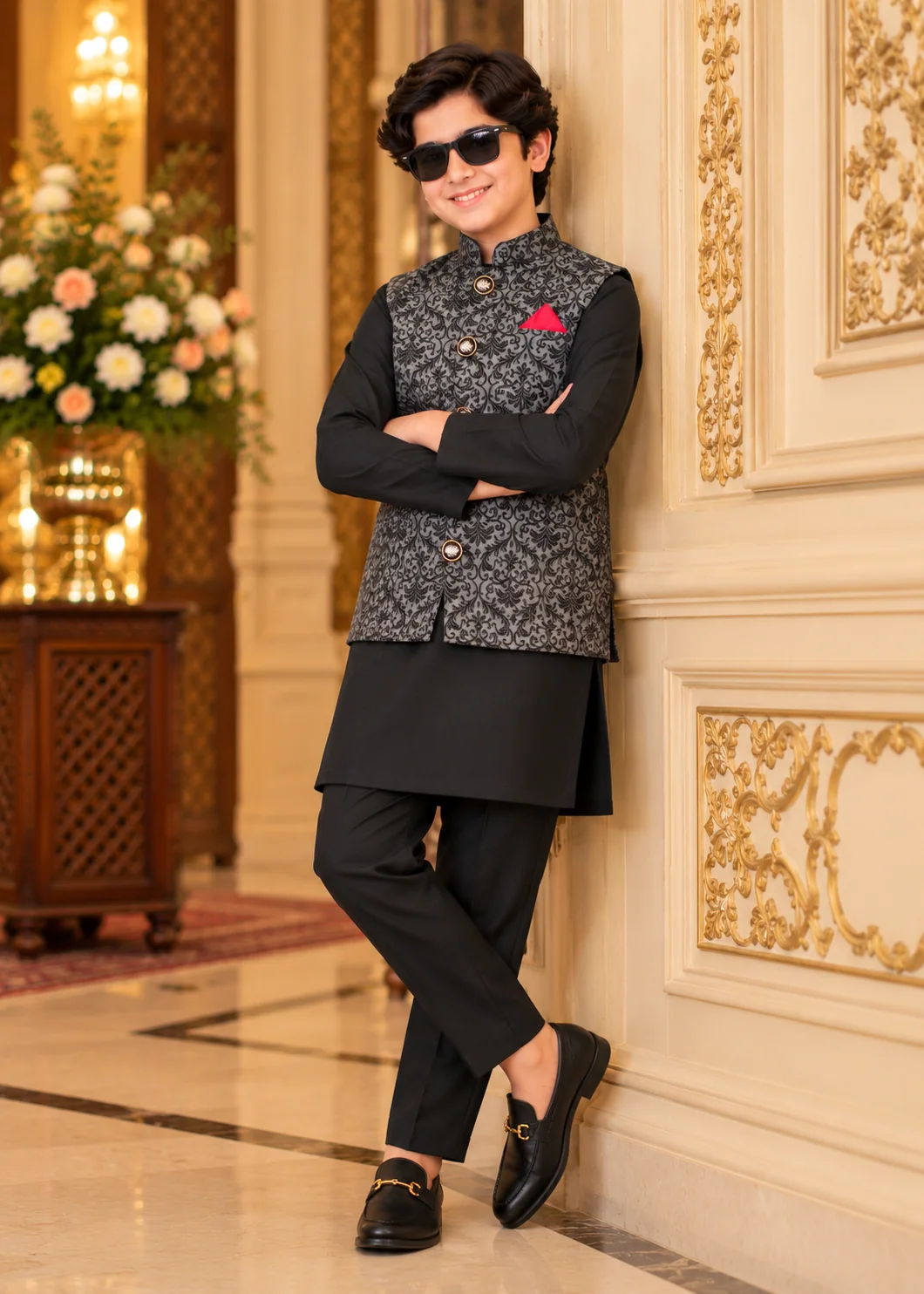 wash & wear Waistcoat in Black, graphite