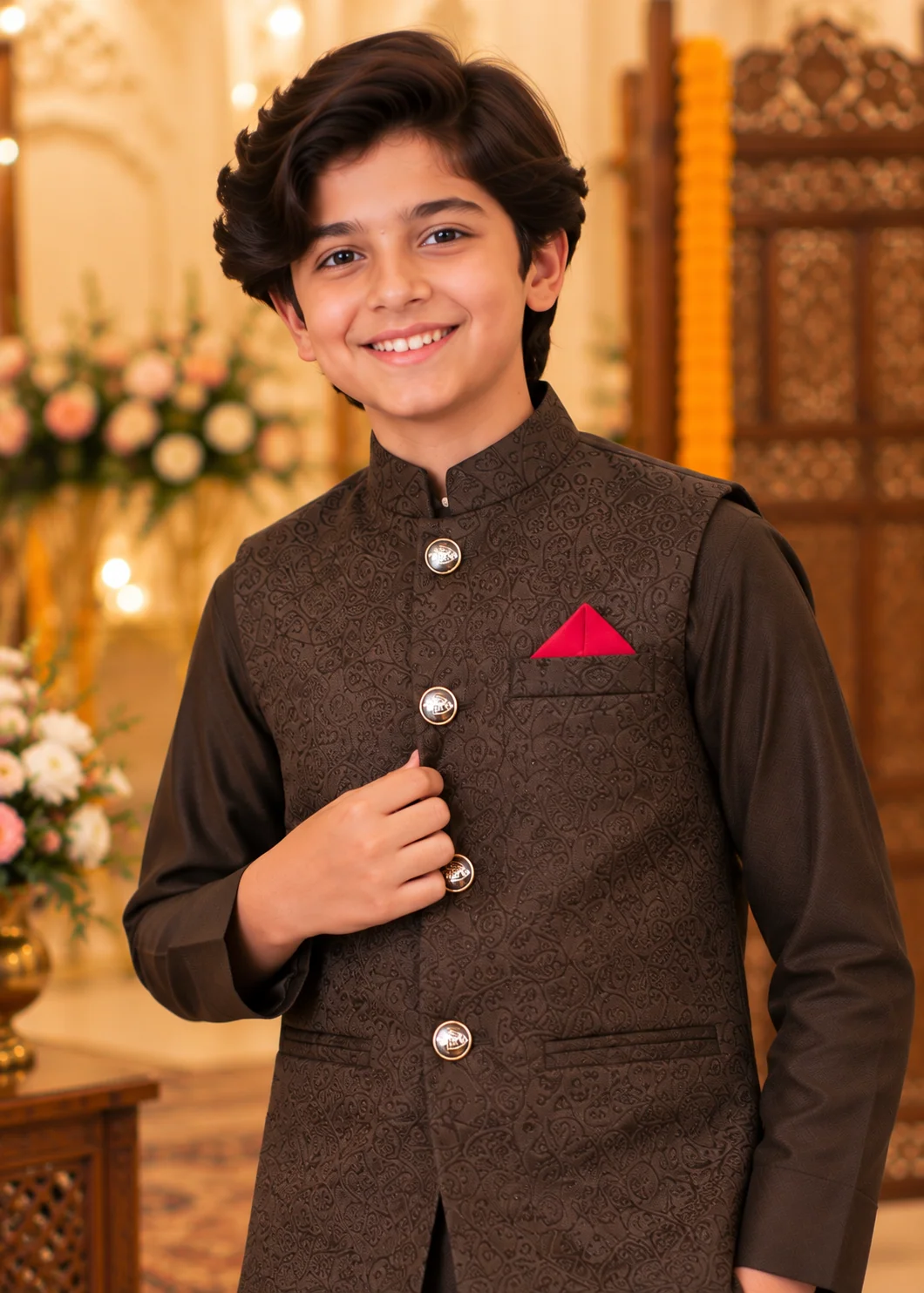 wash & wear Waistcoat in Brunette brown