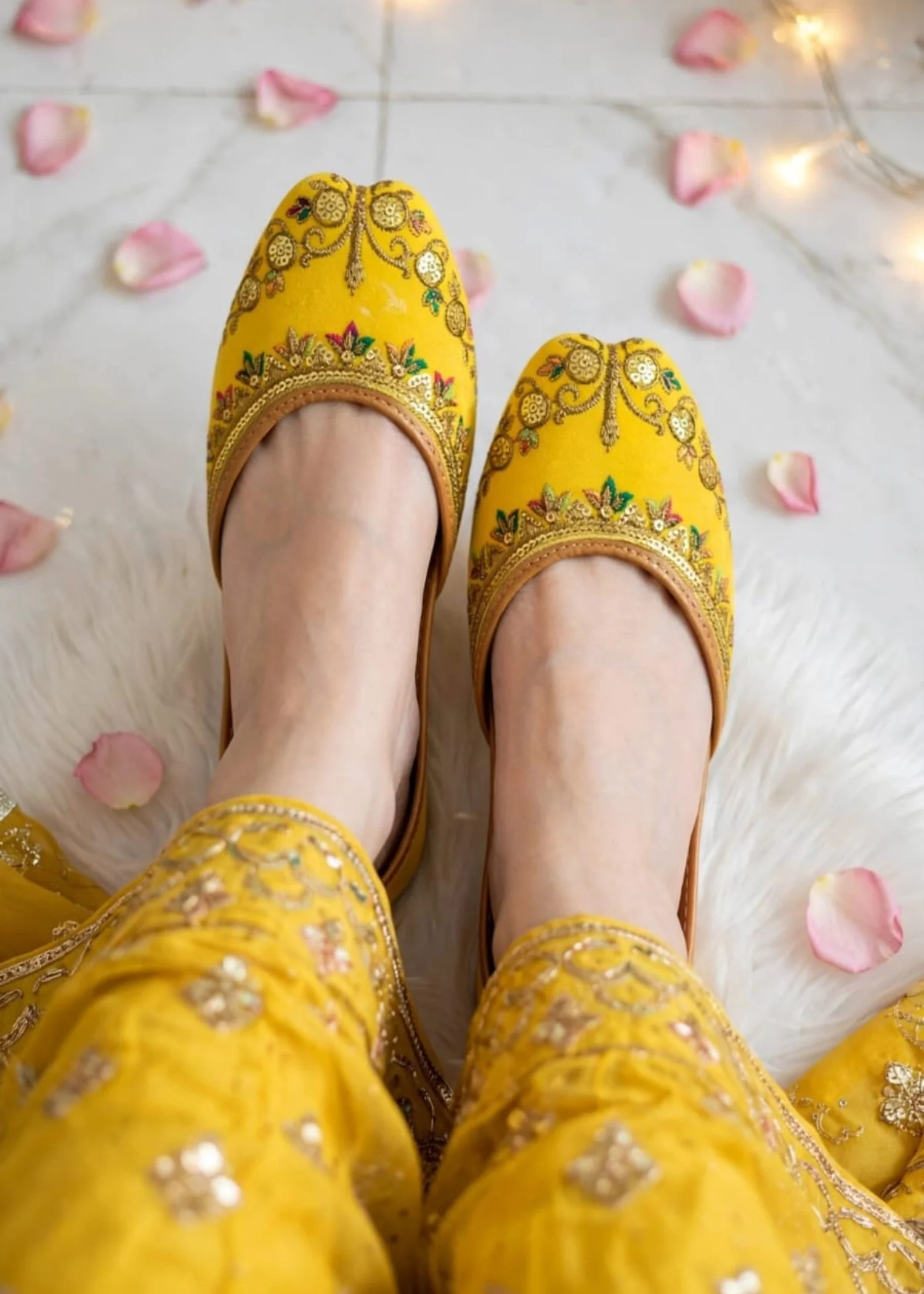 Khussa in Yellow by - High Quality Women Khussa IJL3443