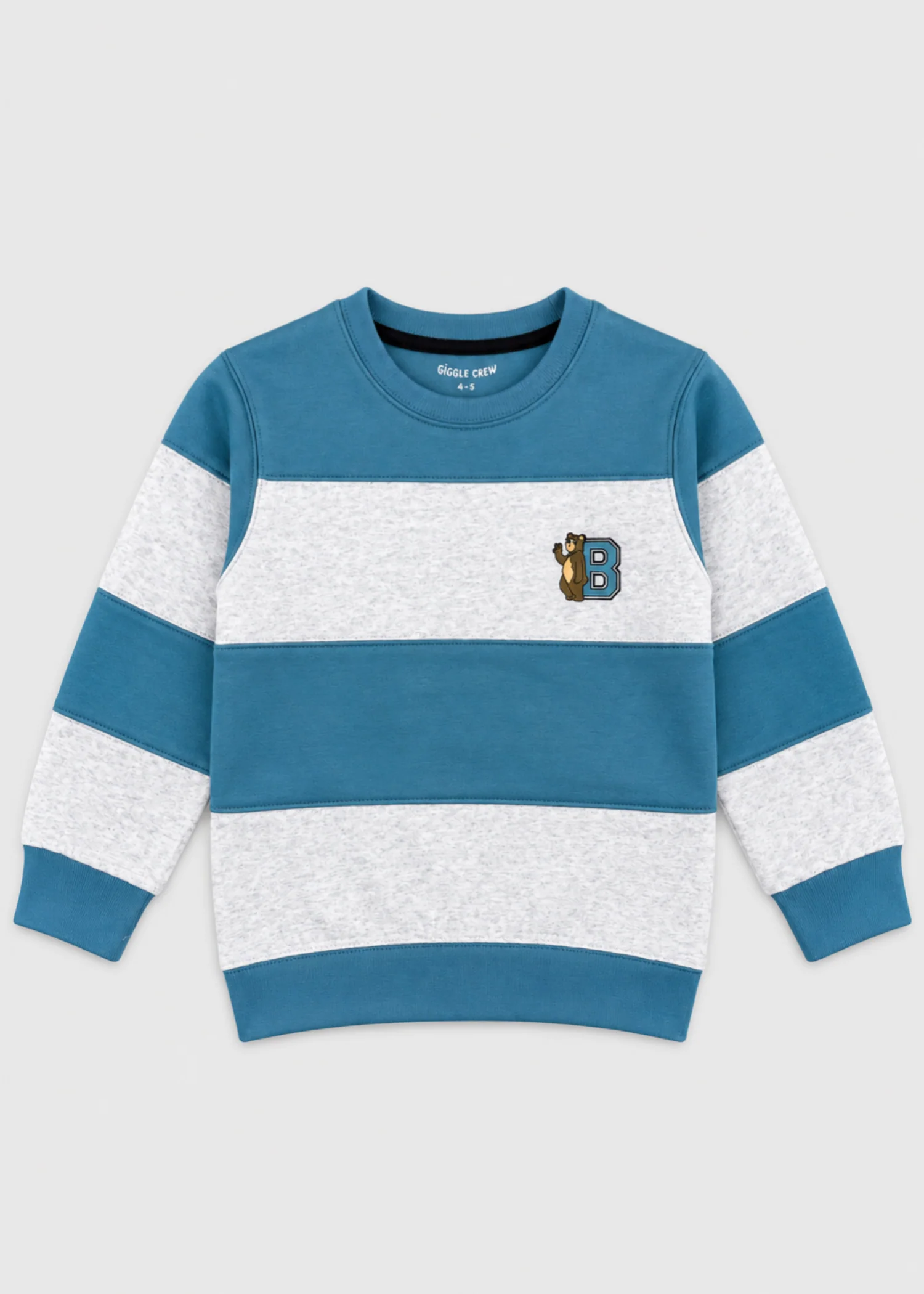 fleece Sweatshirt in Grey, steel blue