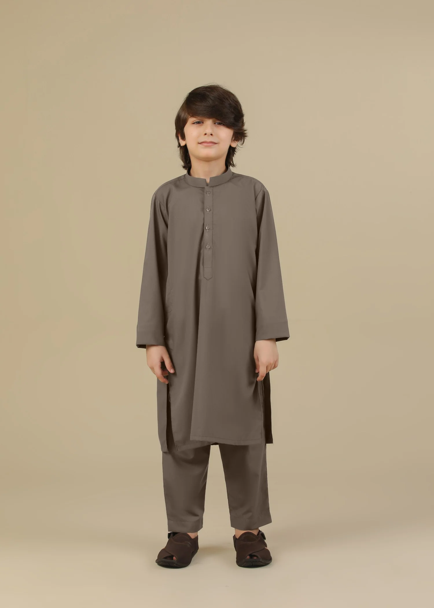 wash & wear Kurta Set in Brown