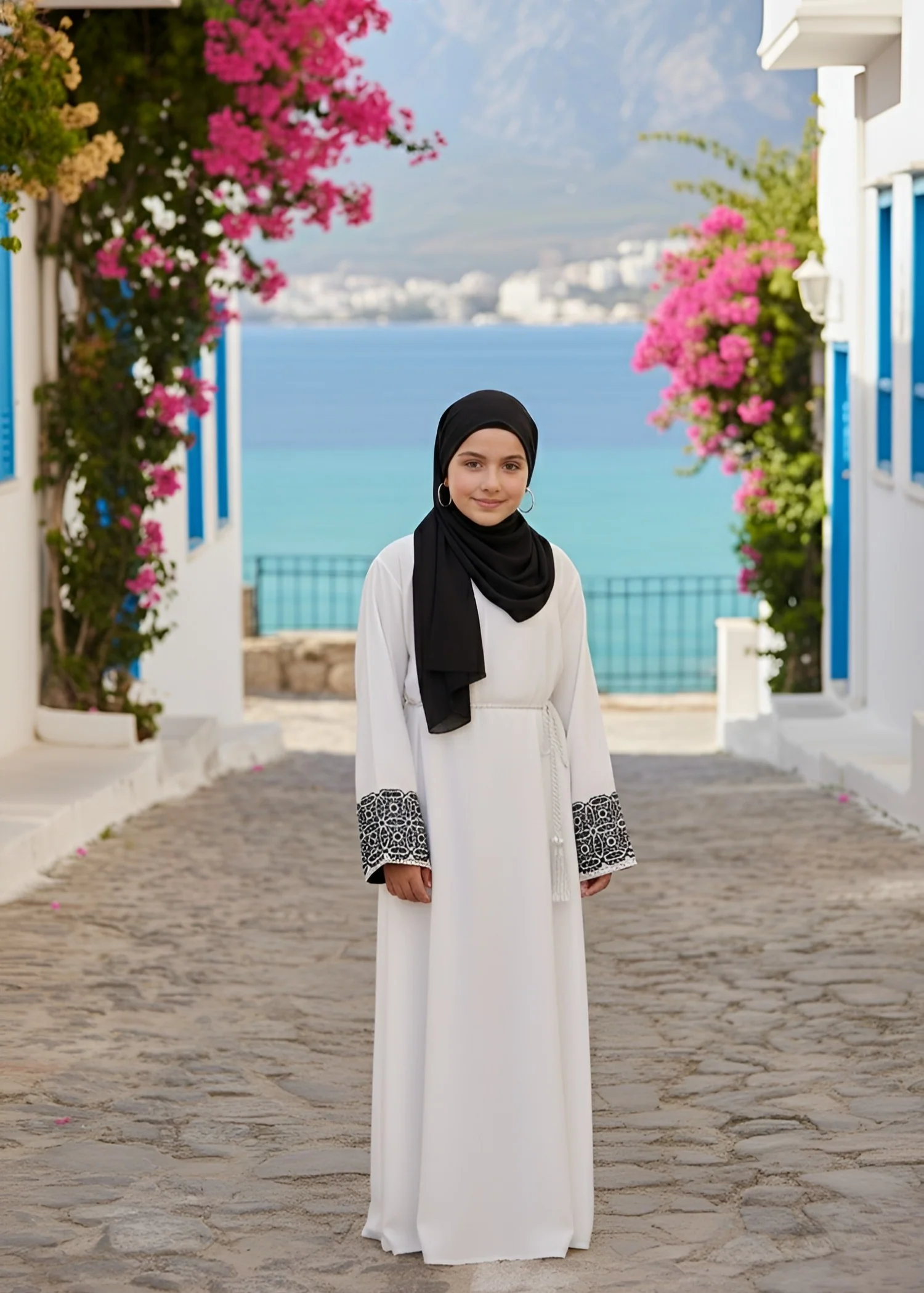 nidha Abaya in White