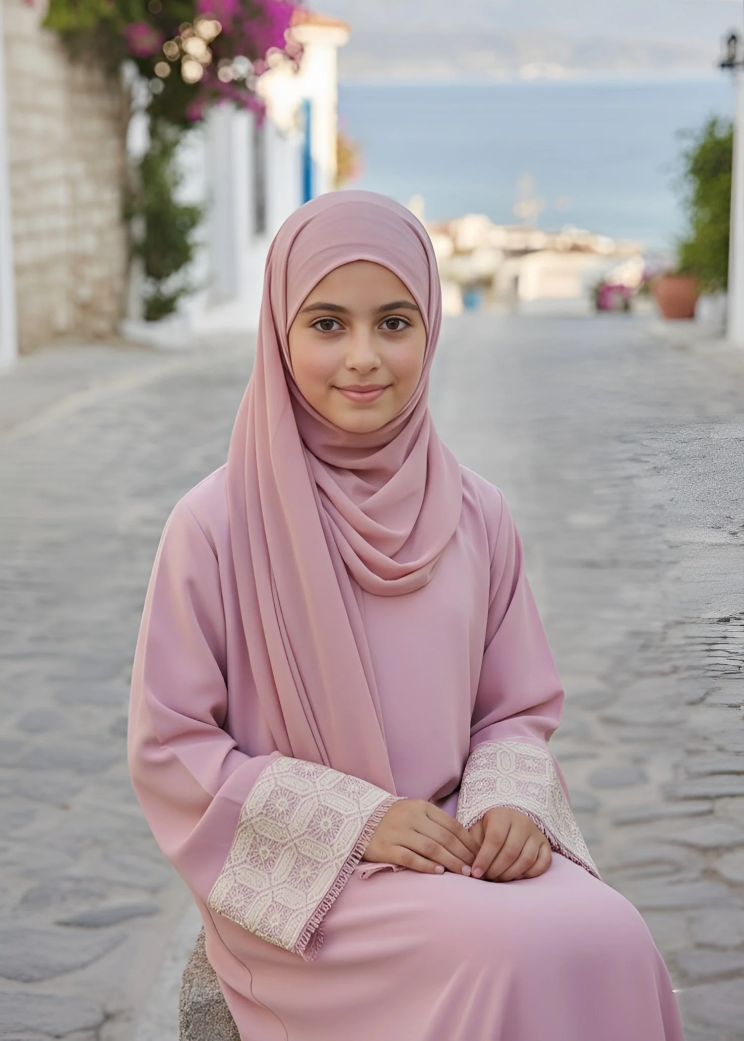 nidha Abaya in Pink