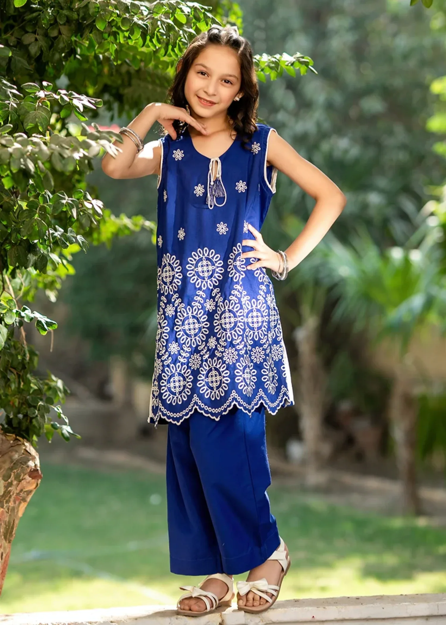 cotton Kurta Set in Blue