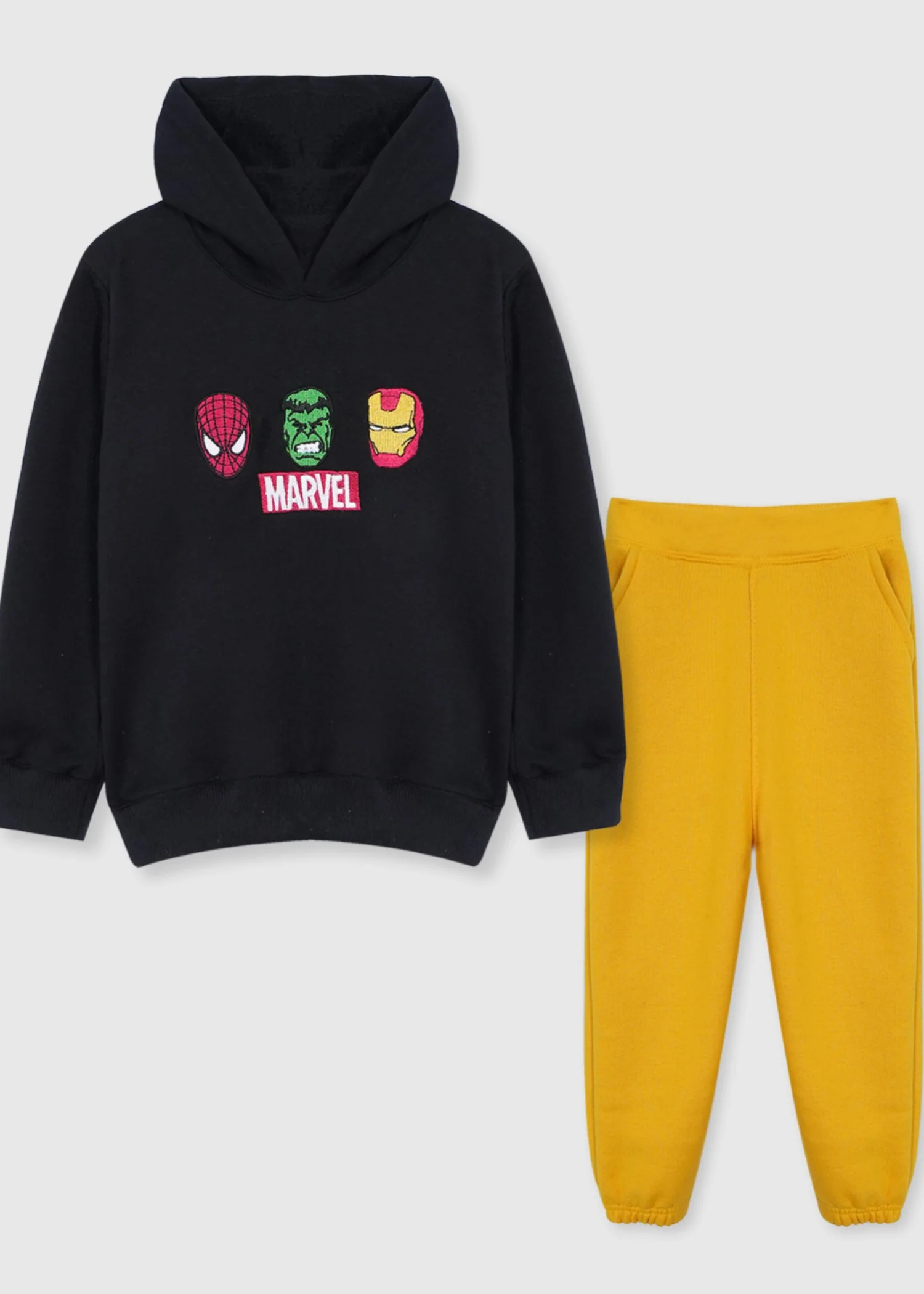 fleece Tracksuit in Yellow, black