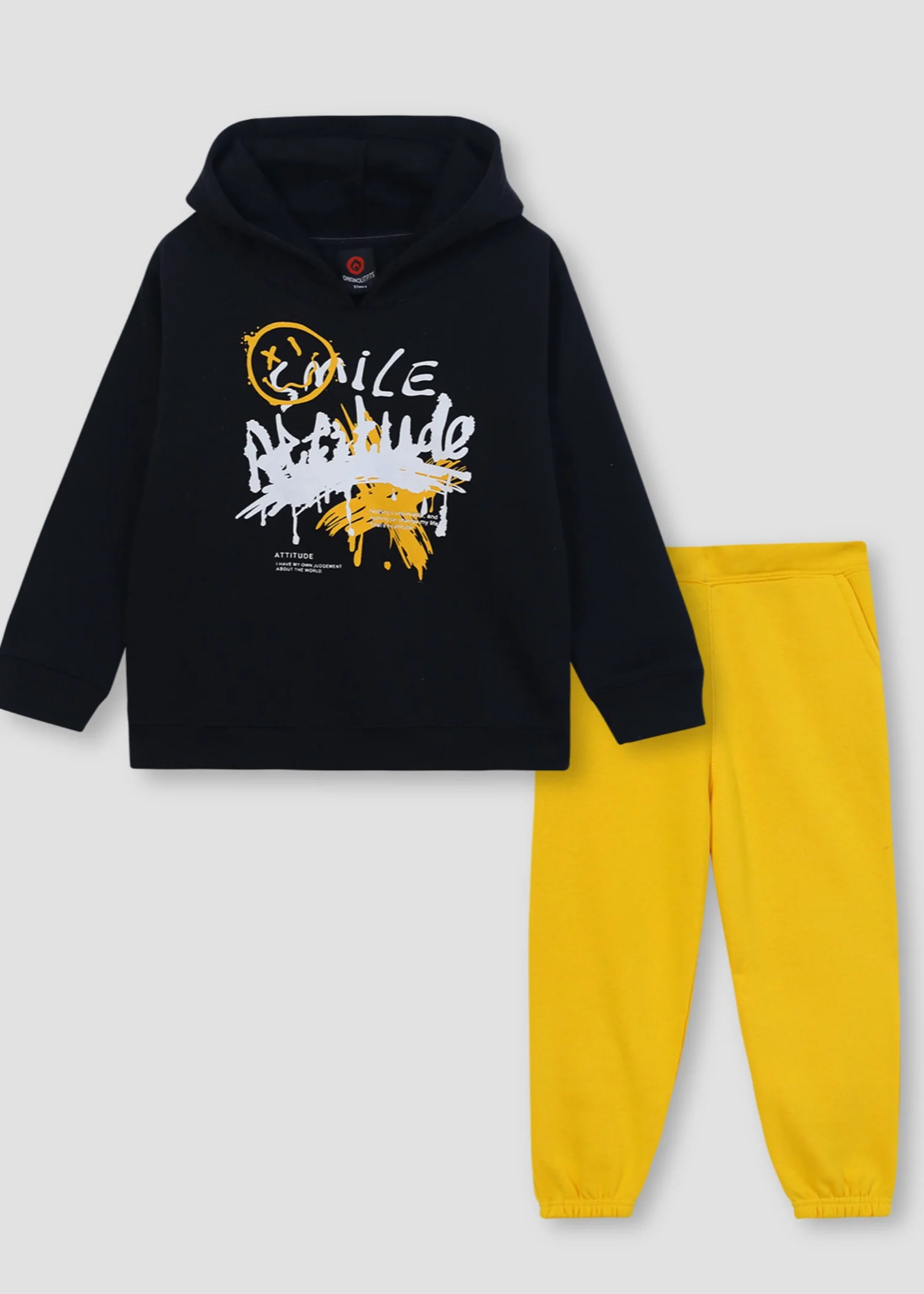 fleece Tracksuit in Yellow, black