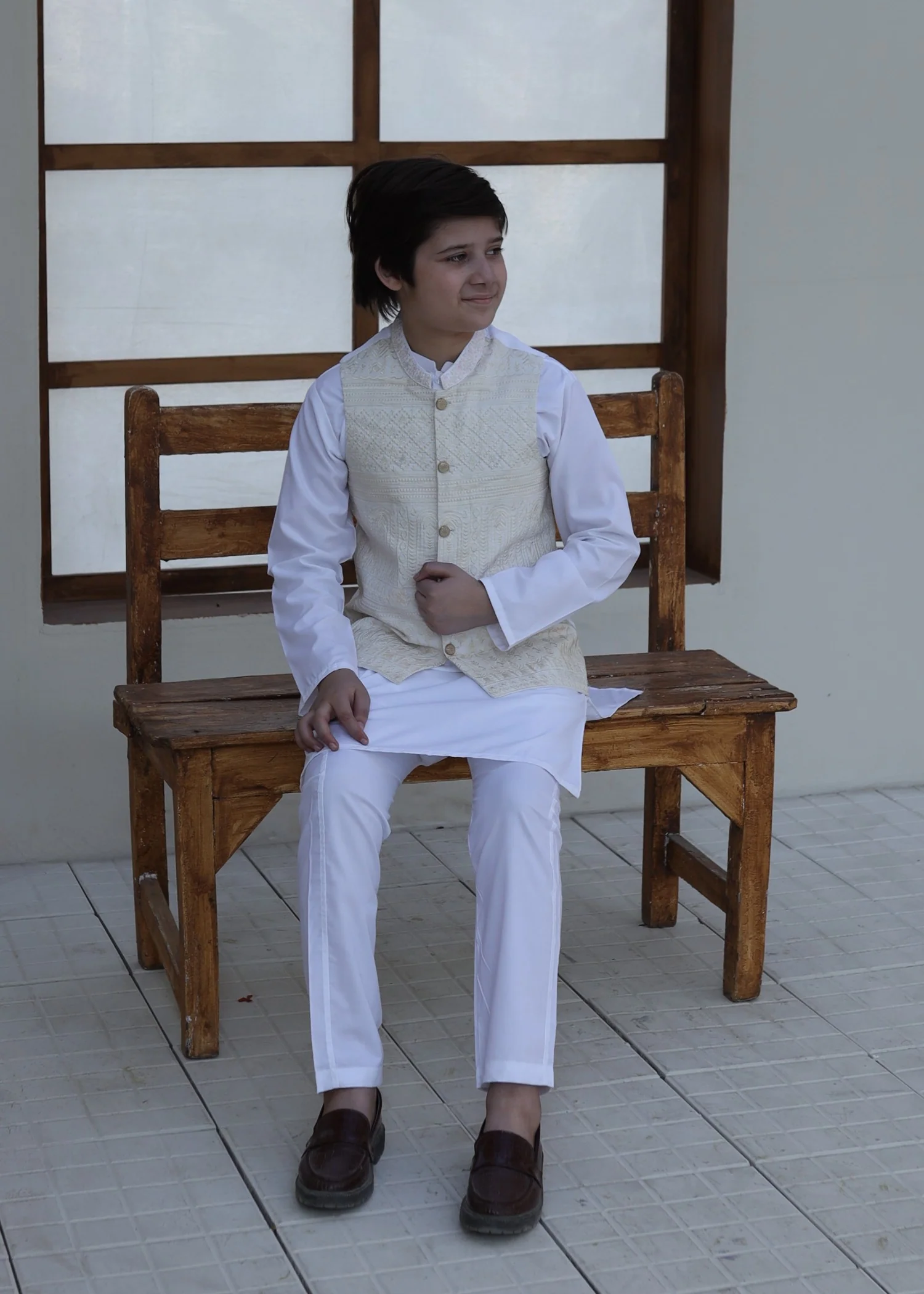 suiting Waistcoat in Off-white