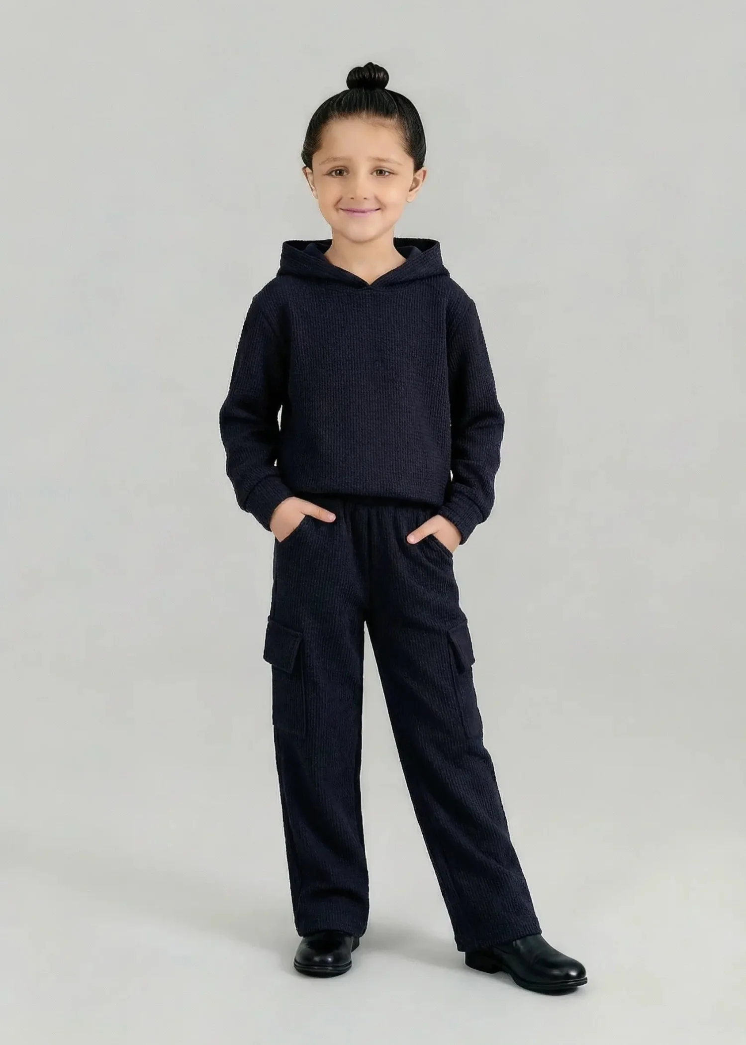 interlock knit Tracksuit in Black