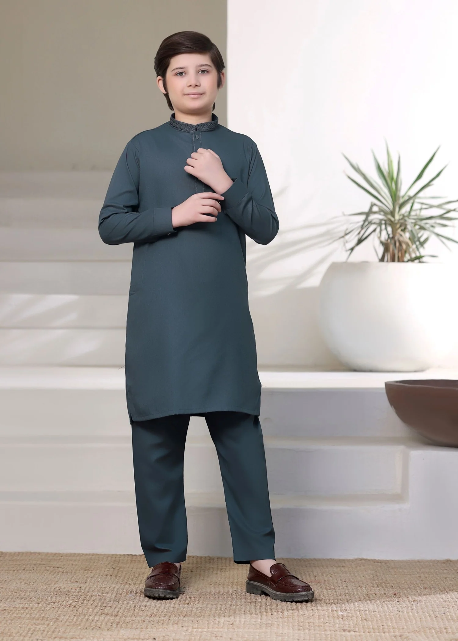 wash & wear Kurta Set in Green