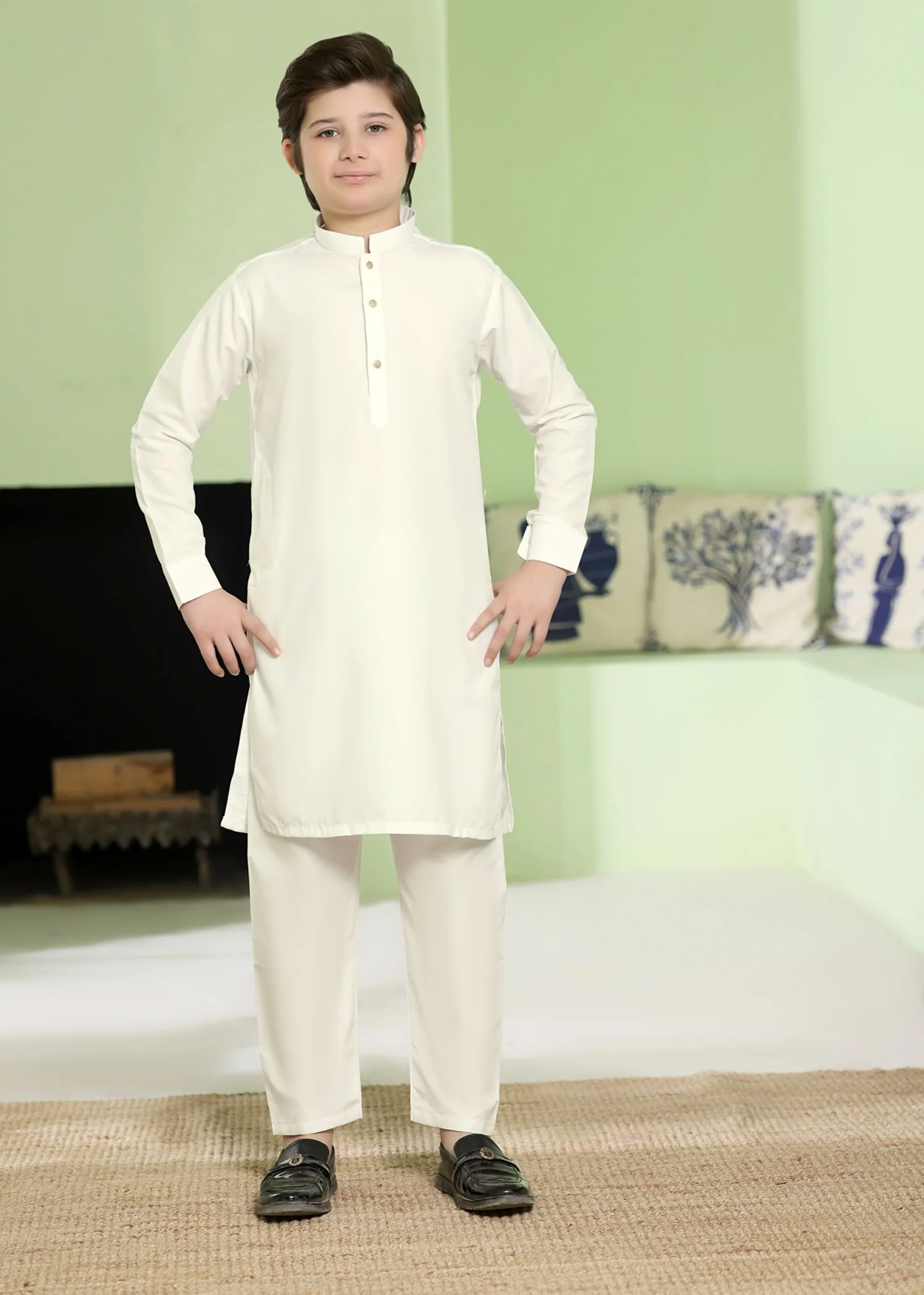 wash & wear Kurta Set in Cream
