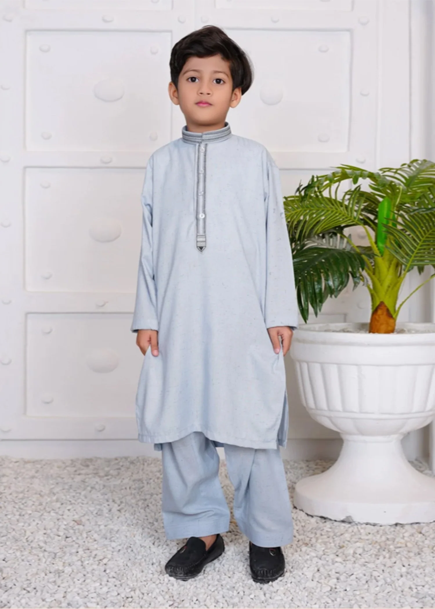 wash & wear Kurta Set in Platinum