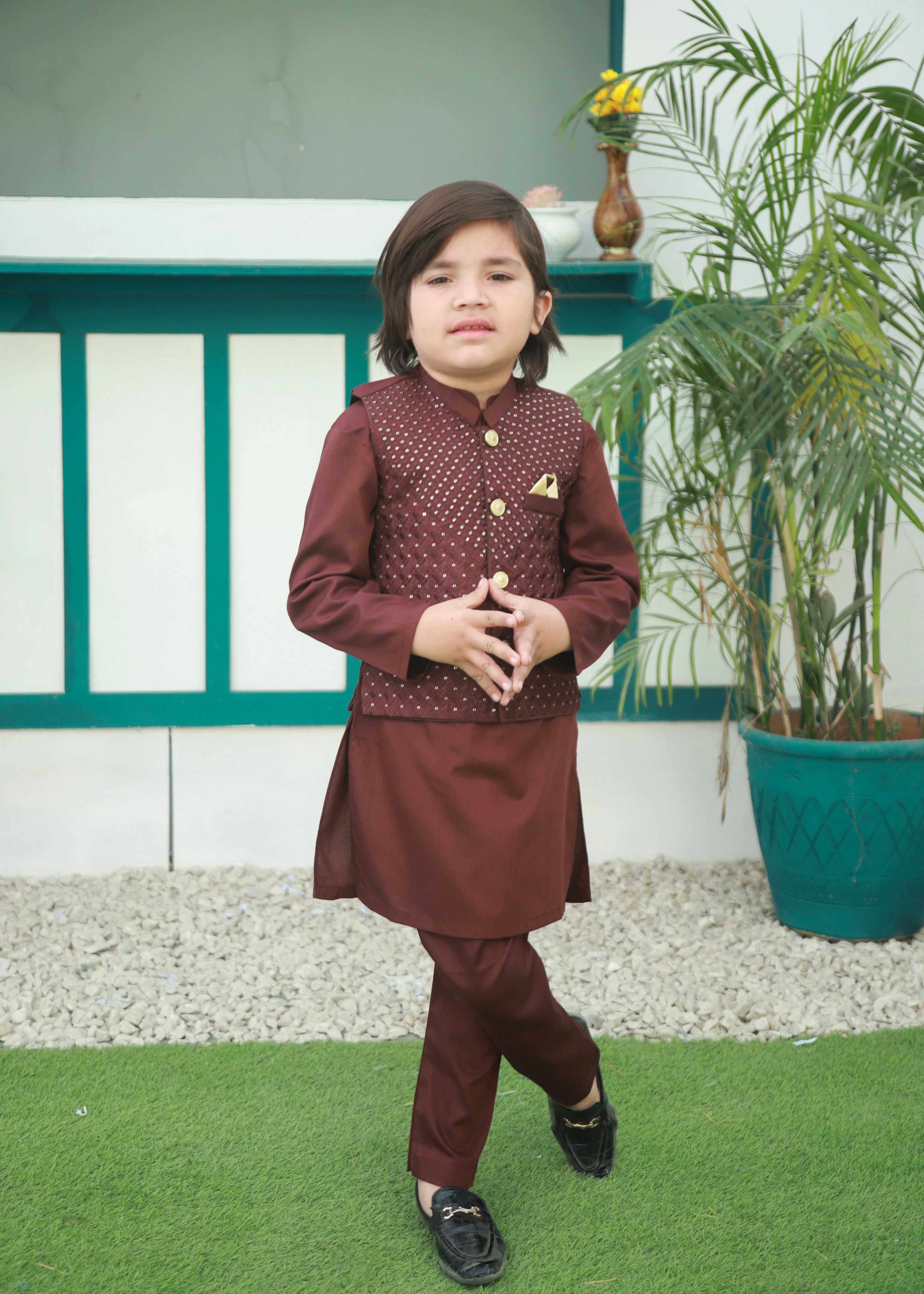 suiting Waistcoat in Dark brown
