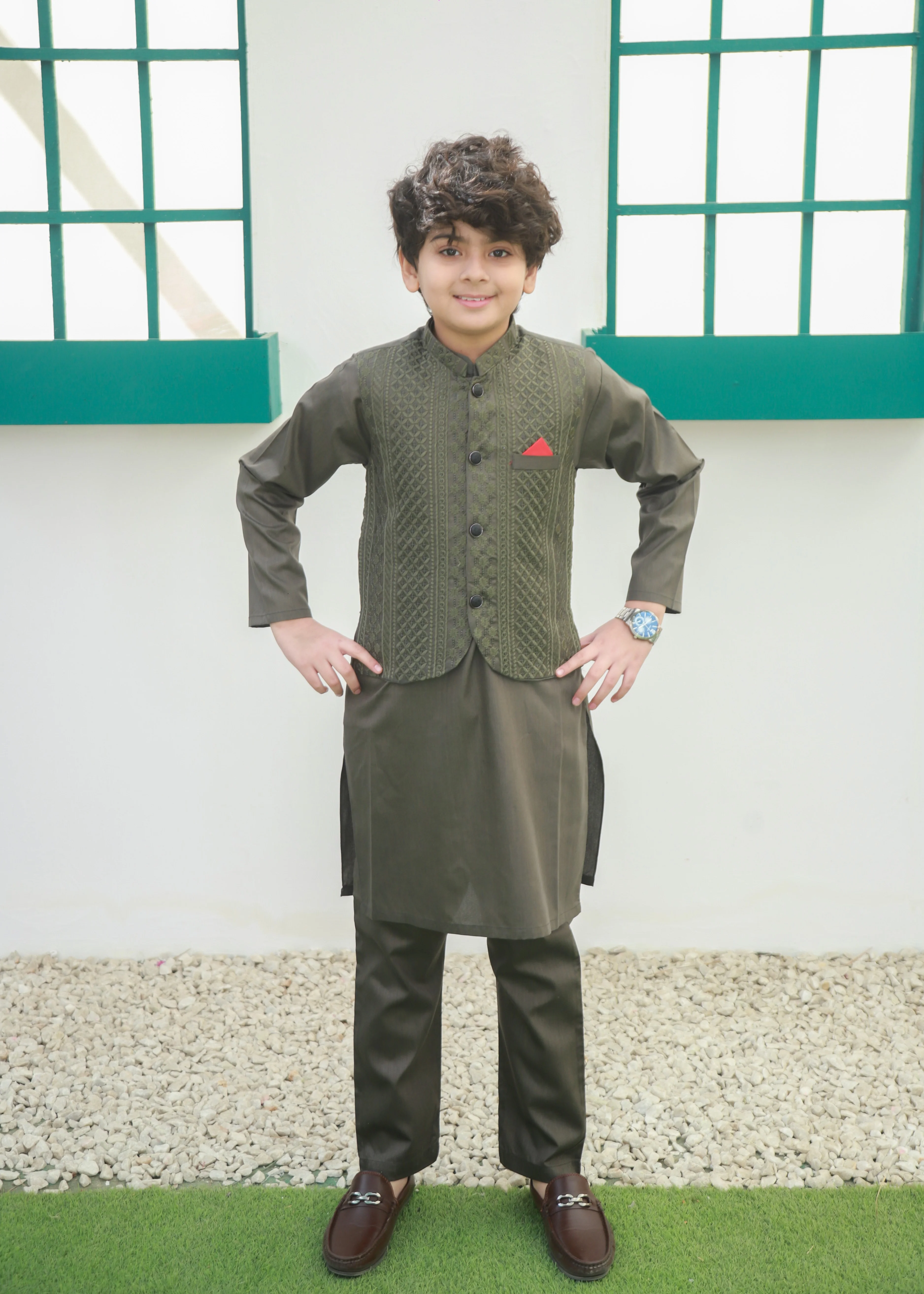 suiting Waistcoat in Army green