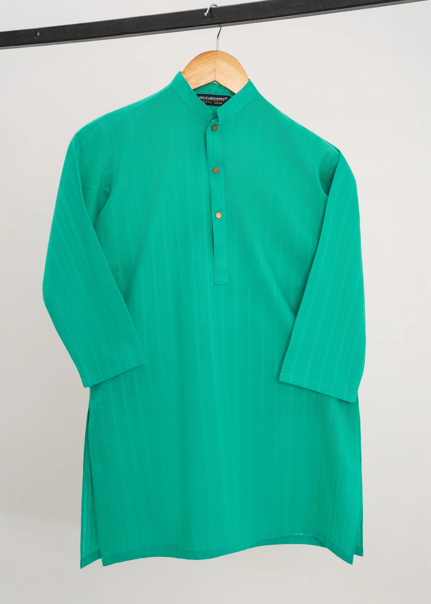 cotton jacquard Kurta in Jade green