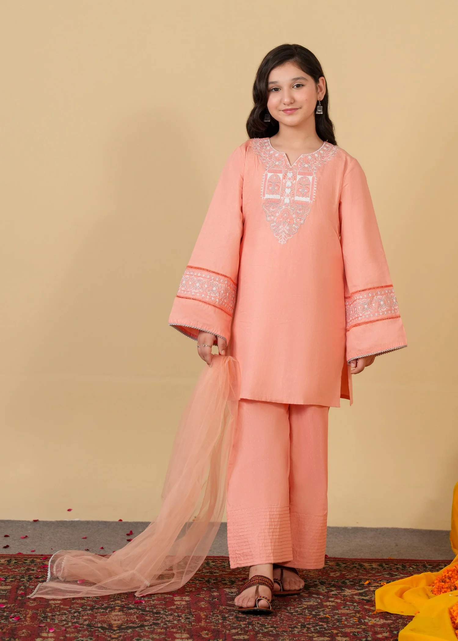 cotton Kurta Set in Pink
