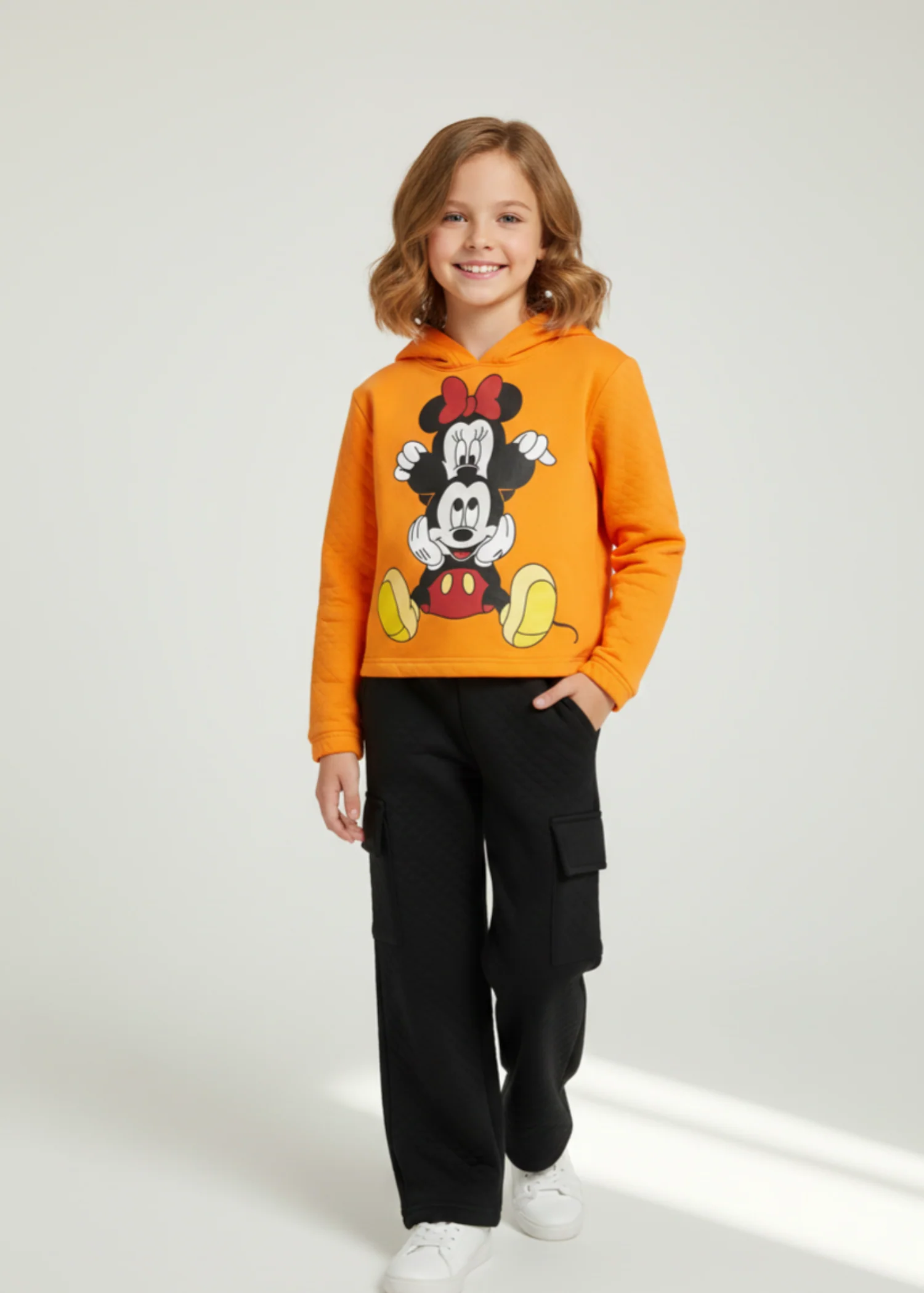 fleece Hoodie in Orange