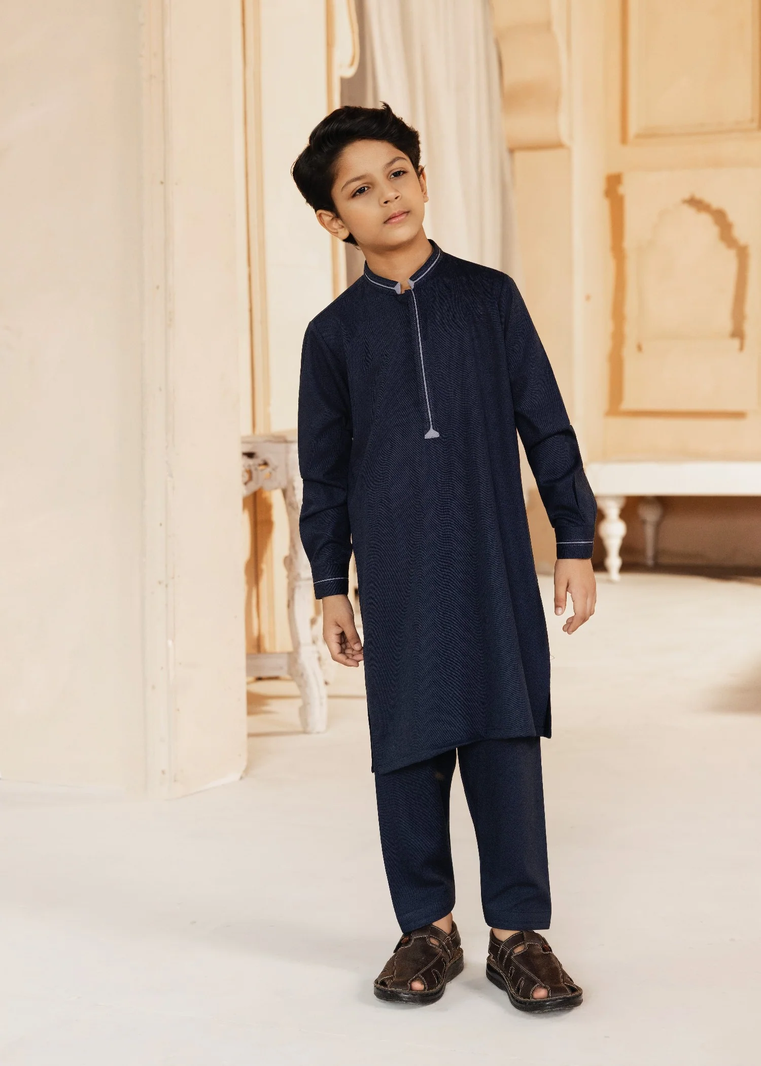 wash & wear Kurta Set in Navy blue