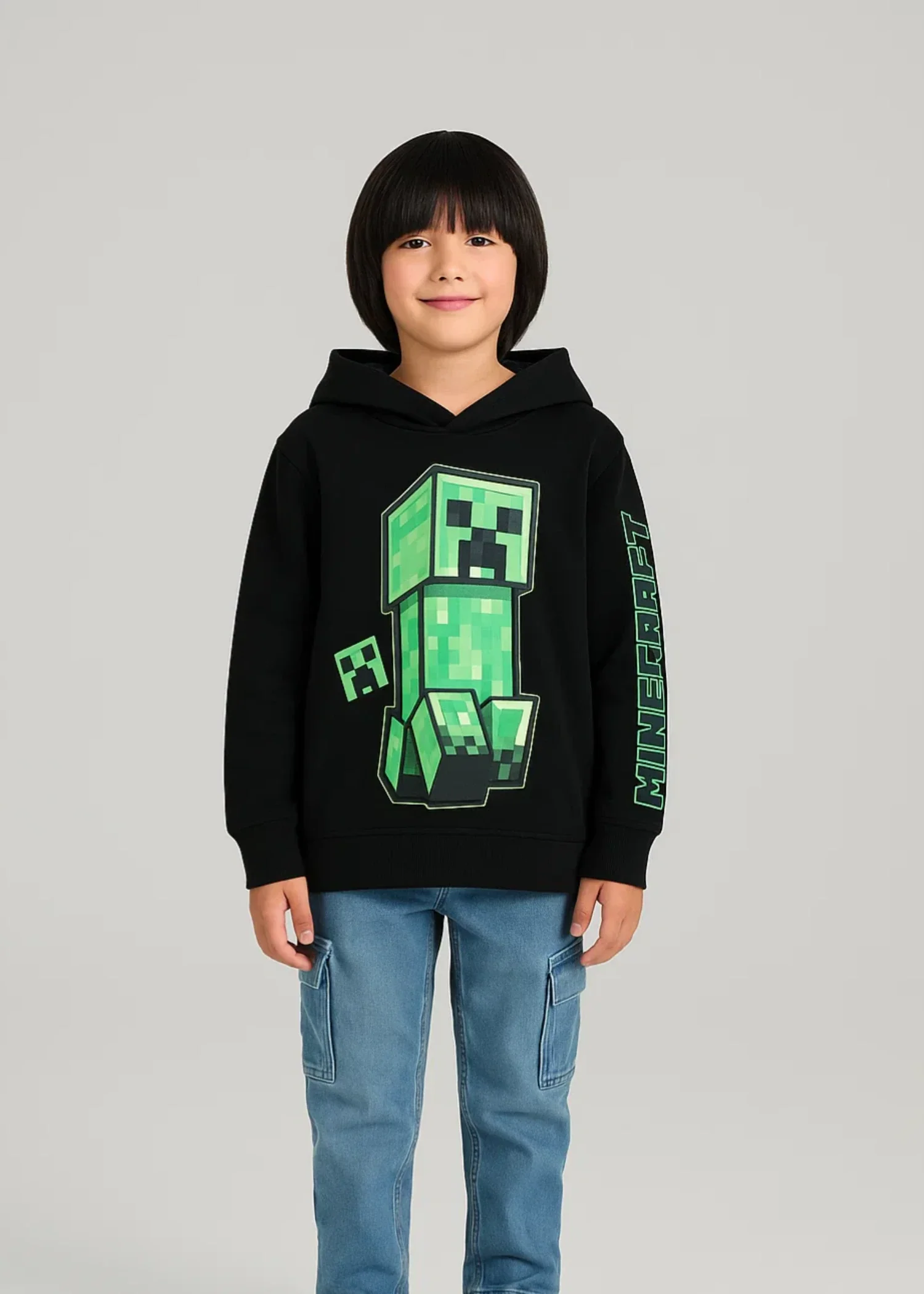 fleece Hoodie in Black