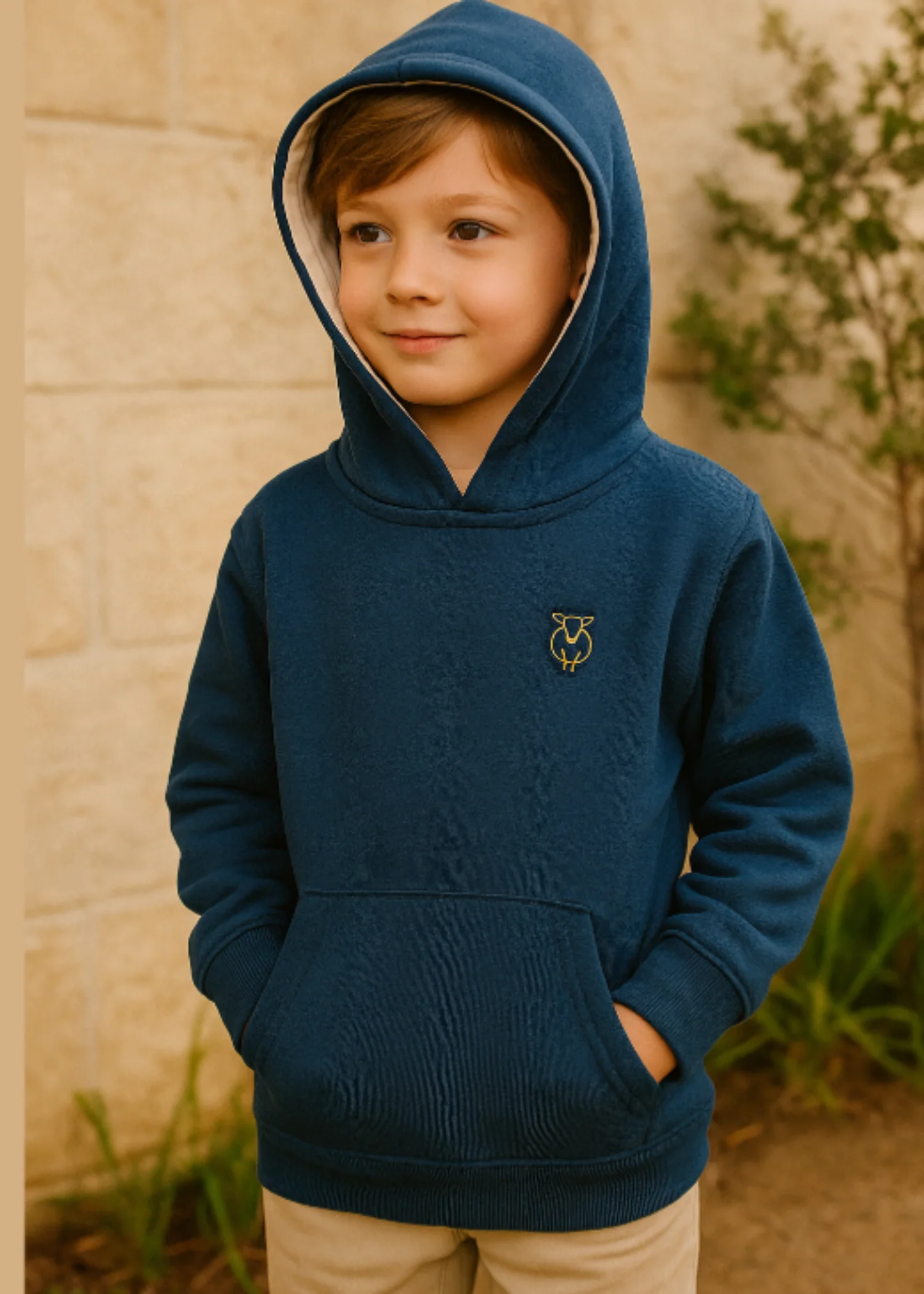 fleece Hoodie in Navy blue