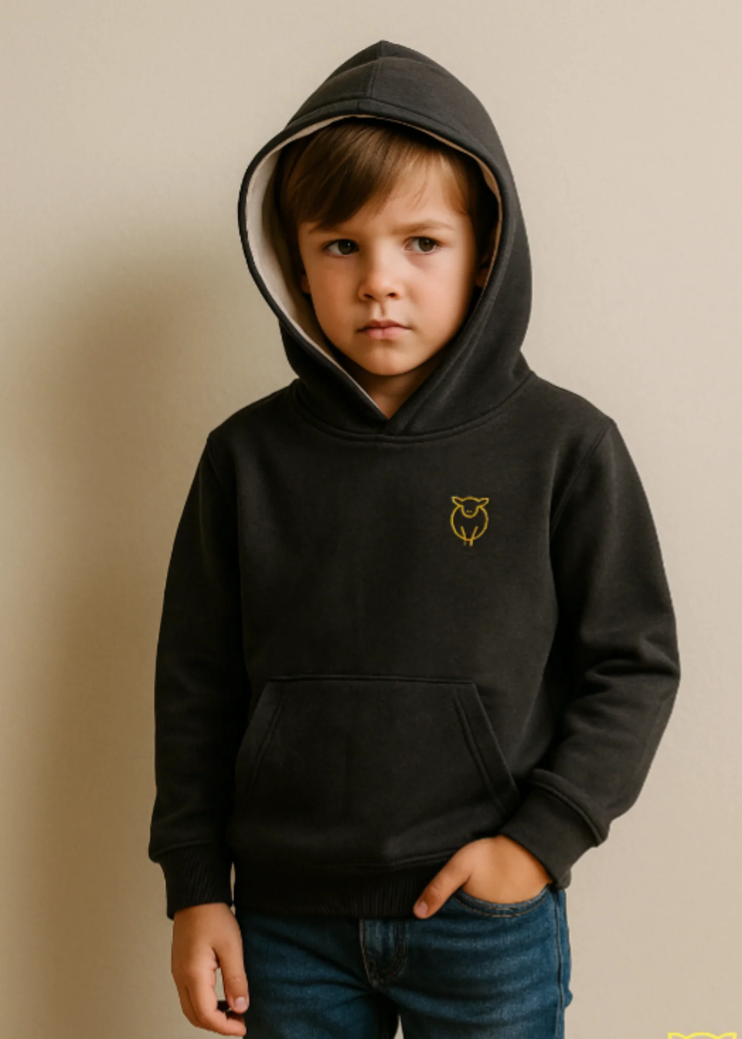 fleece Hoodie in Black