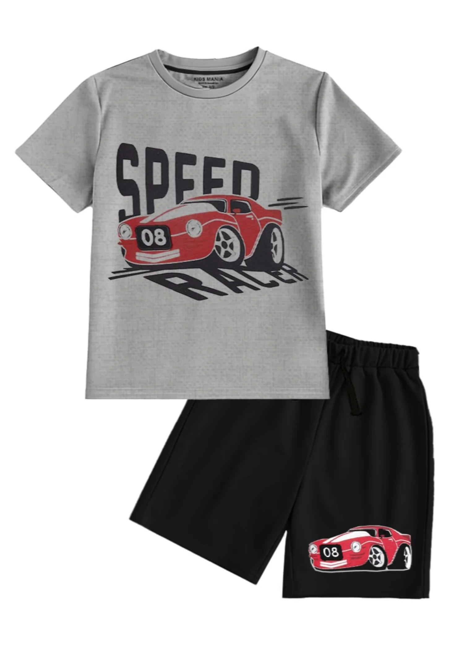cotton jersey T Shirt in Silver, black