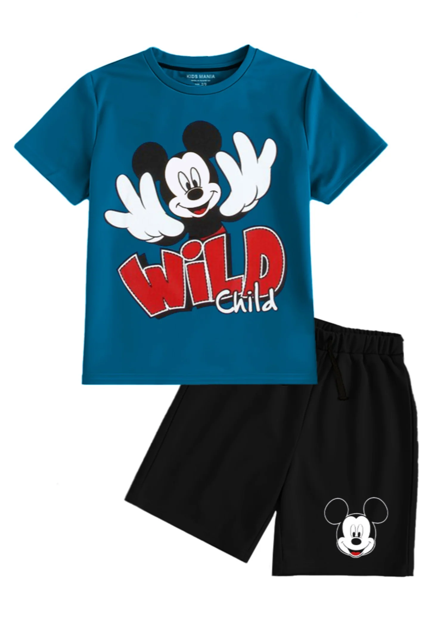 cotton jersey T Shirt in Blue, black