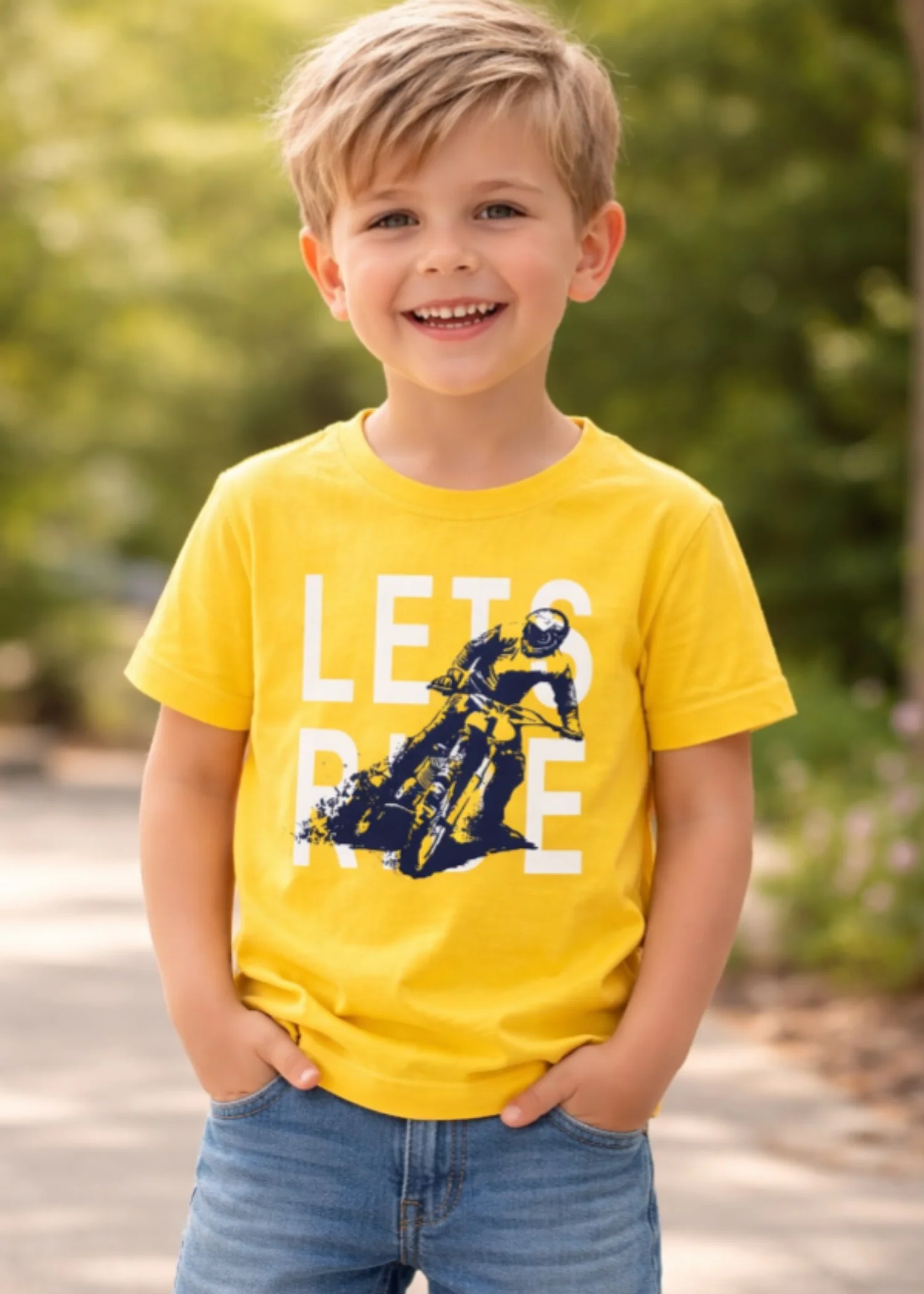 jersey knit T Shirt in Yellow