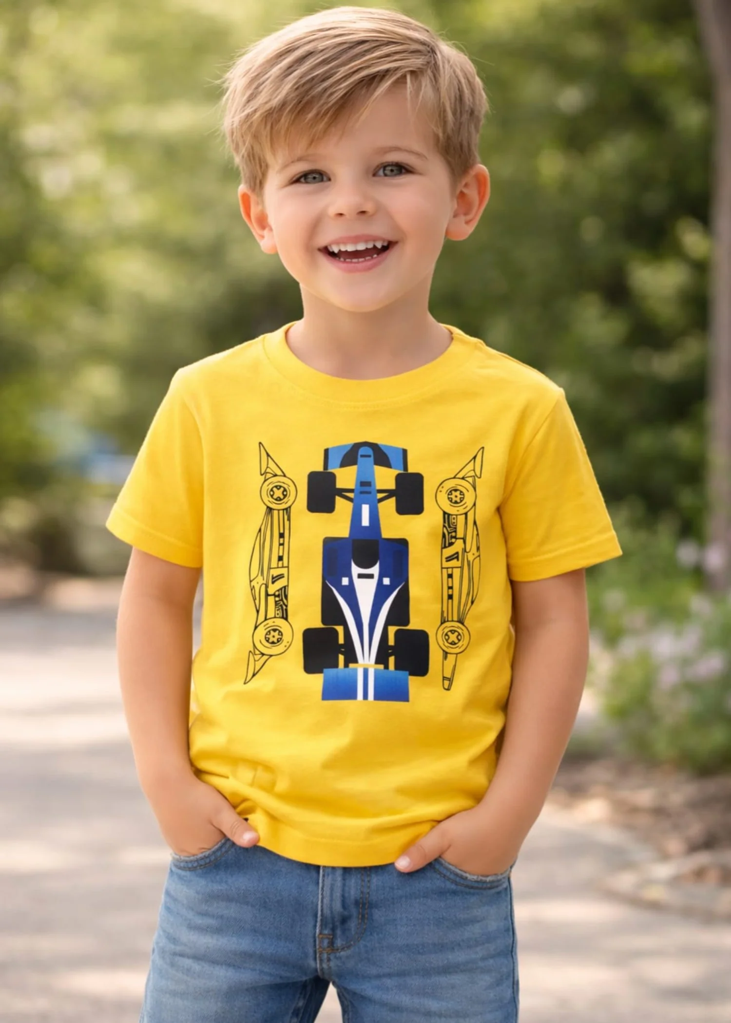 jersey knit T Shirt in Yellow
