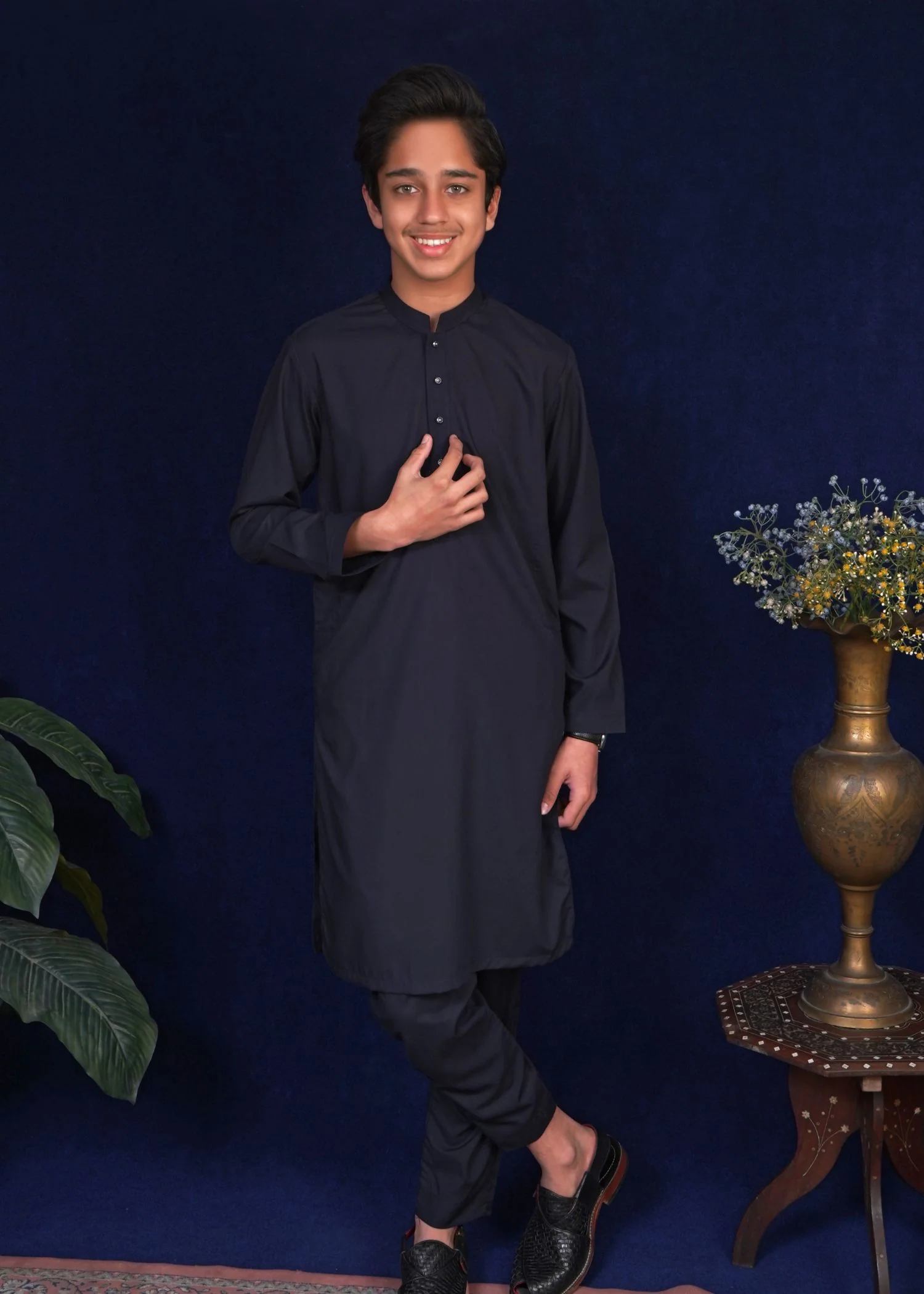 wash & wear Kurta Set in Navy blue