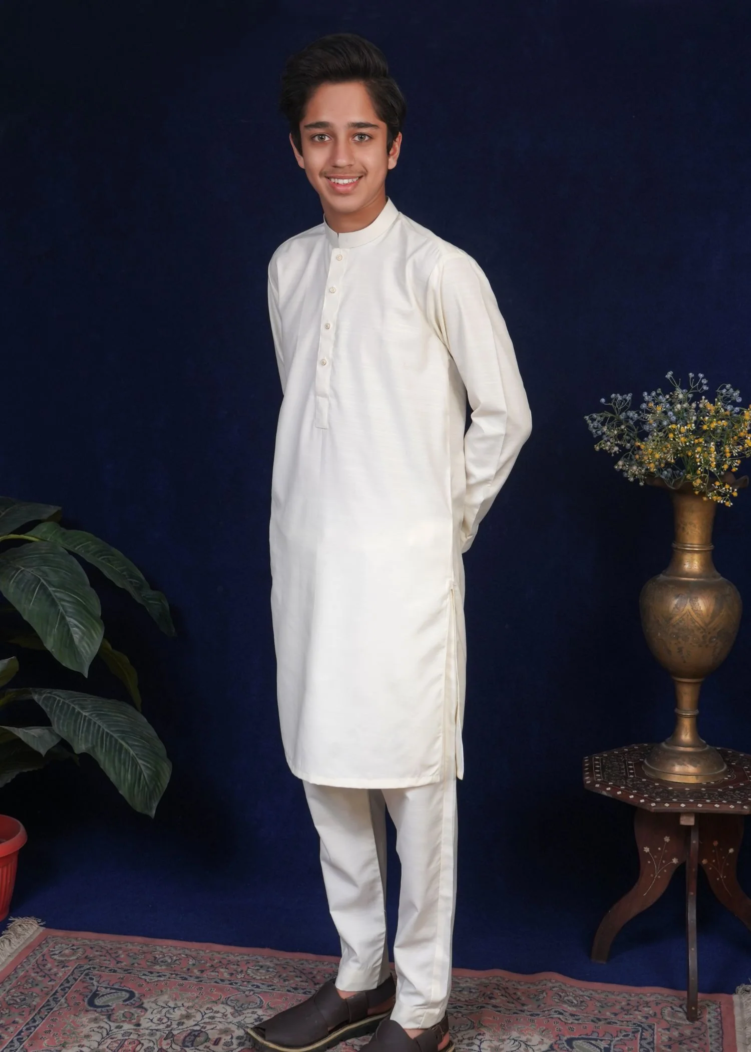 wash & wear Kurta Set in Cream