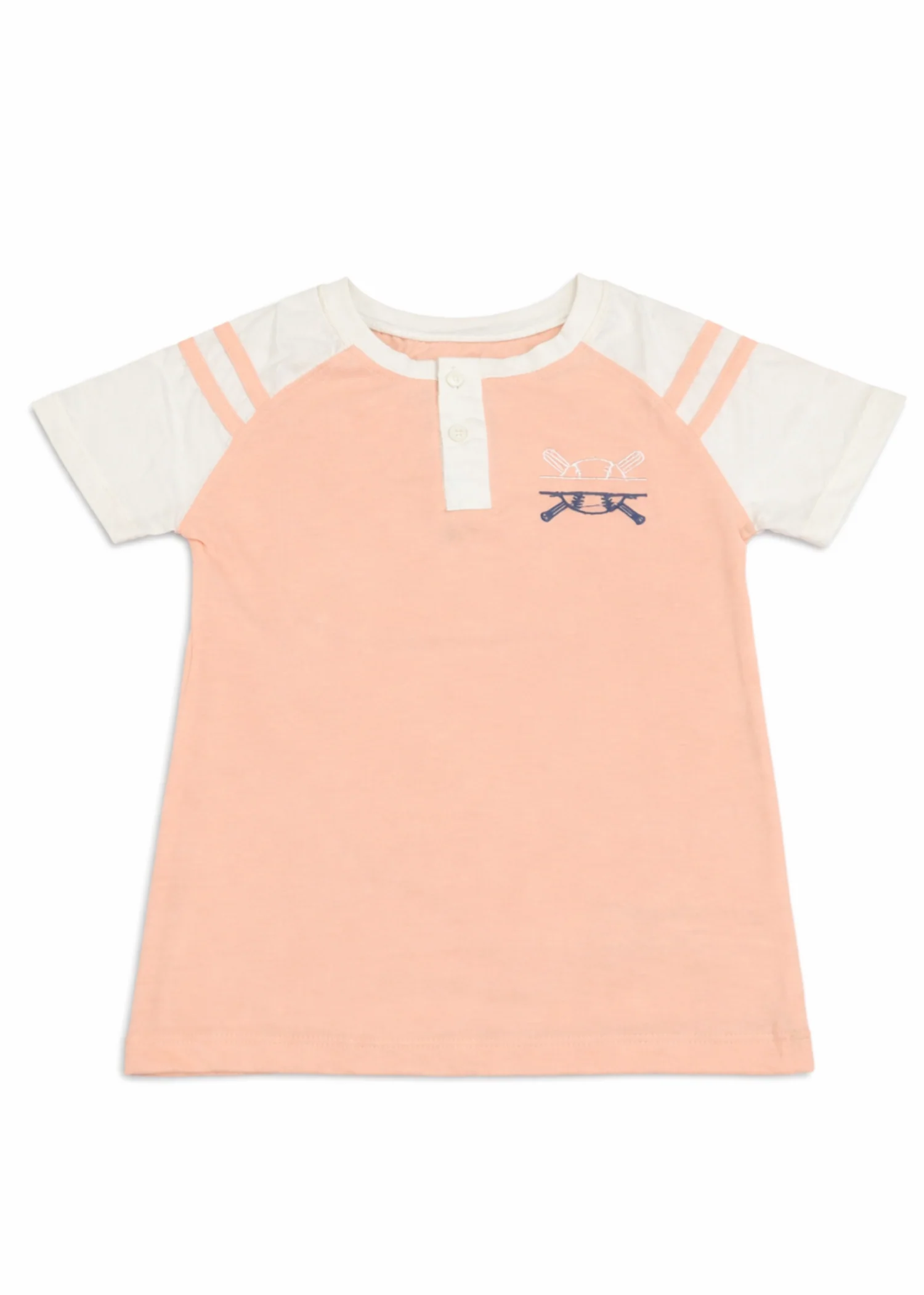single jersey knit T Shirt in White, peach orange