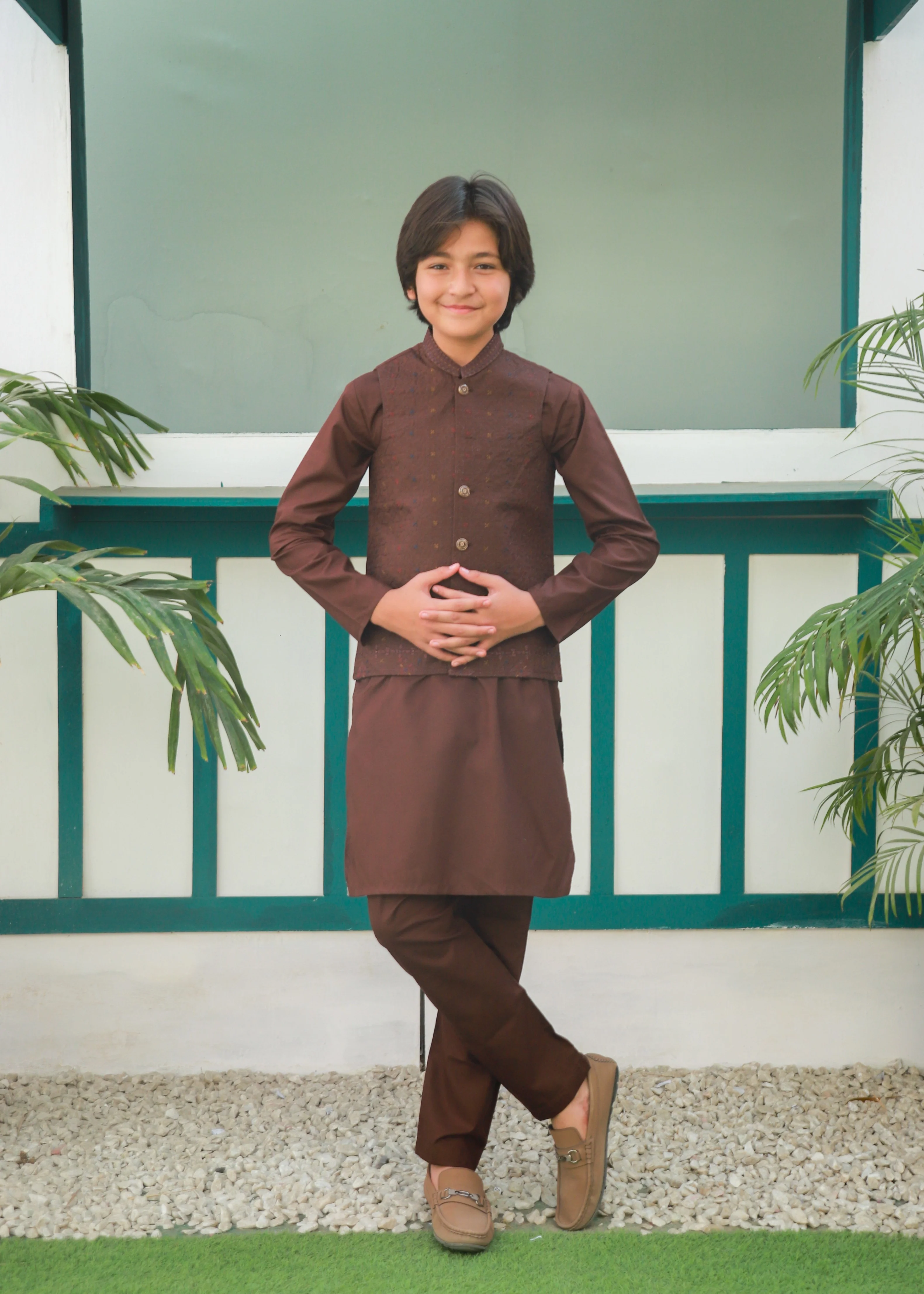 suiting Waistcoat in Maple brown