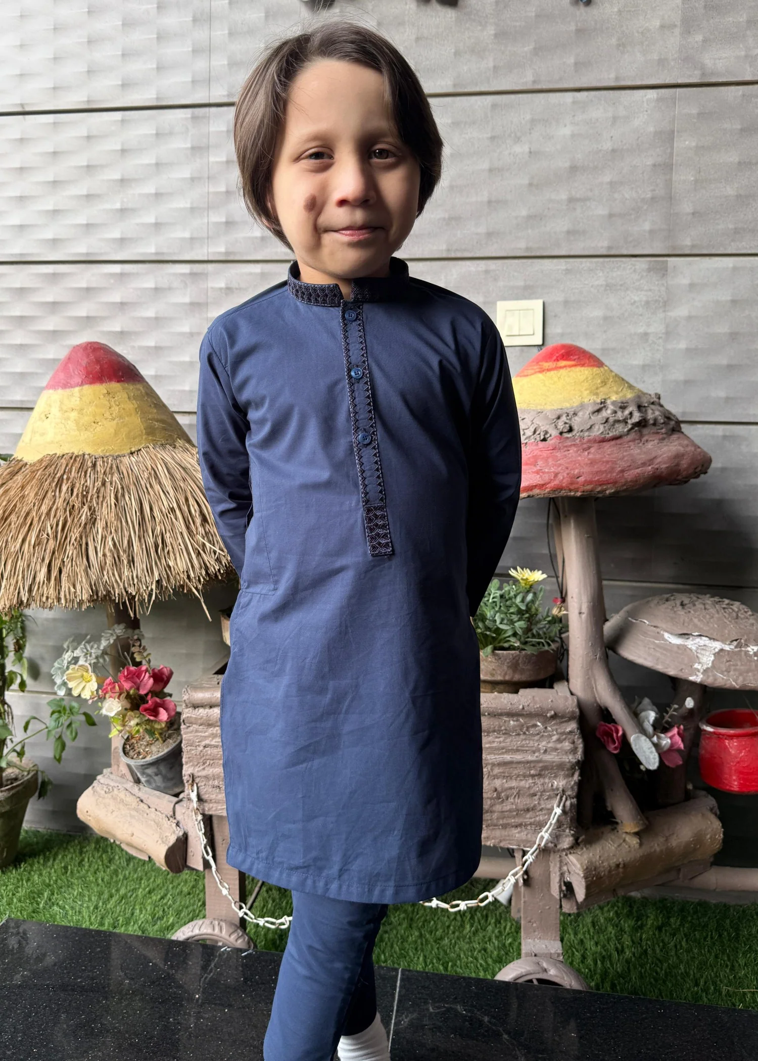 cotton Kurta Set in Sapphire blue