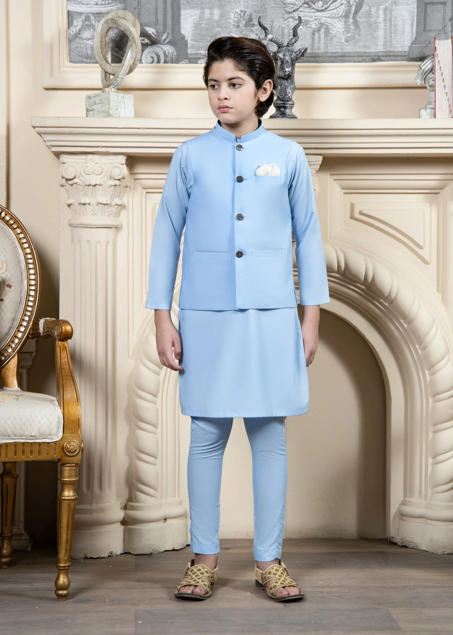 wash & wear Waistcoat in Sky