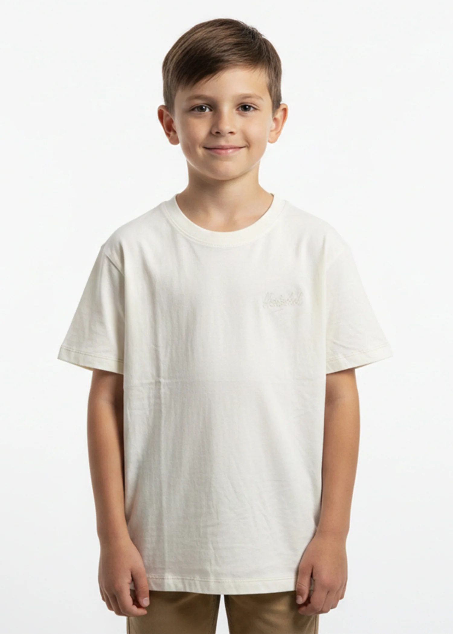 single jersey knit T Shirt in Off-white