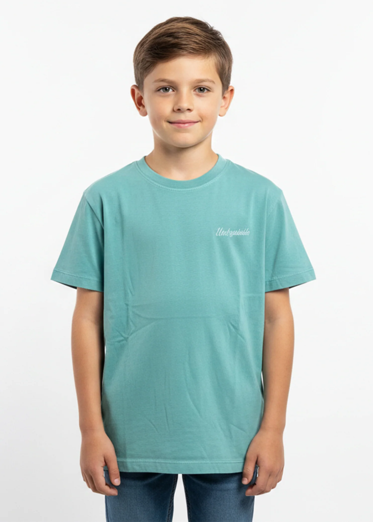 single jersey knit T Shirt in Turquoise
