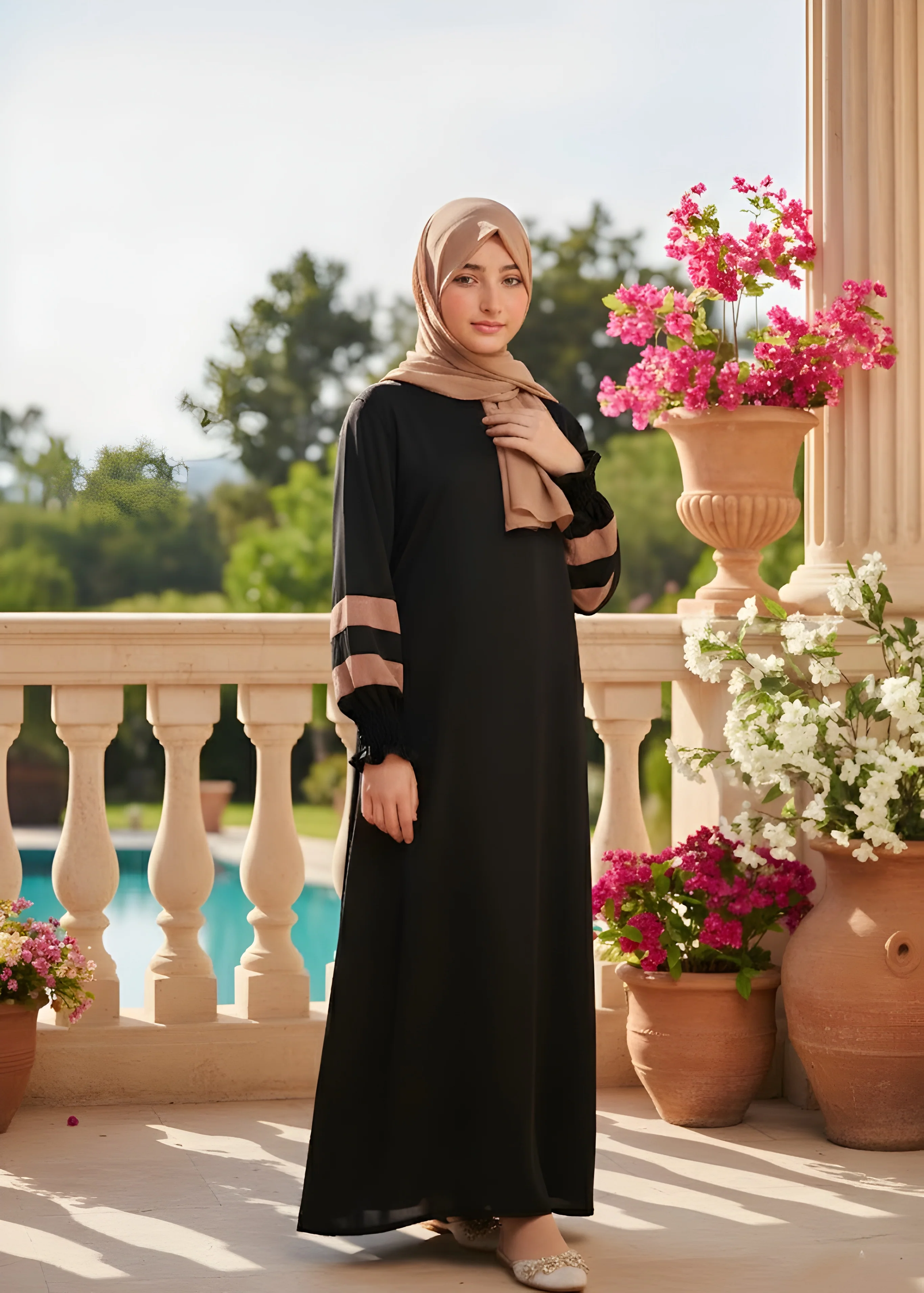 georgette Abaya in Black