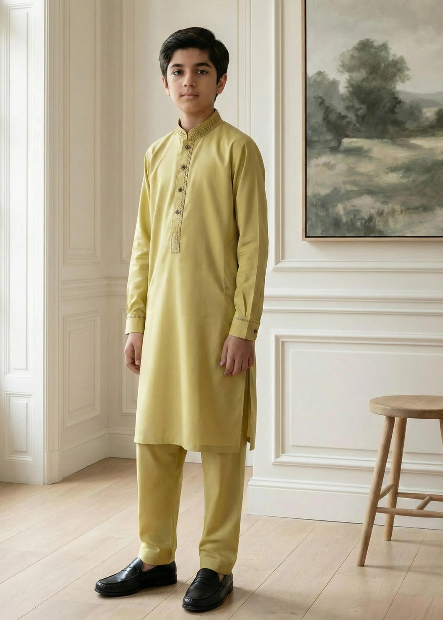 wash & wear Kurta Set in Yellow