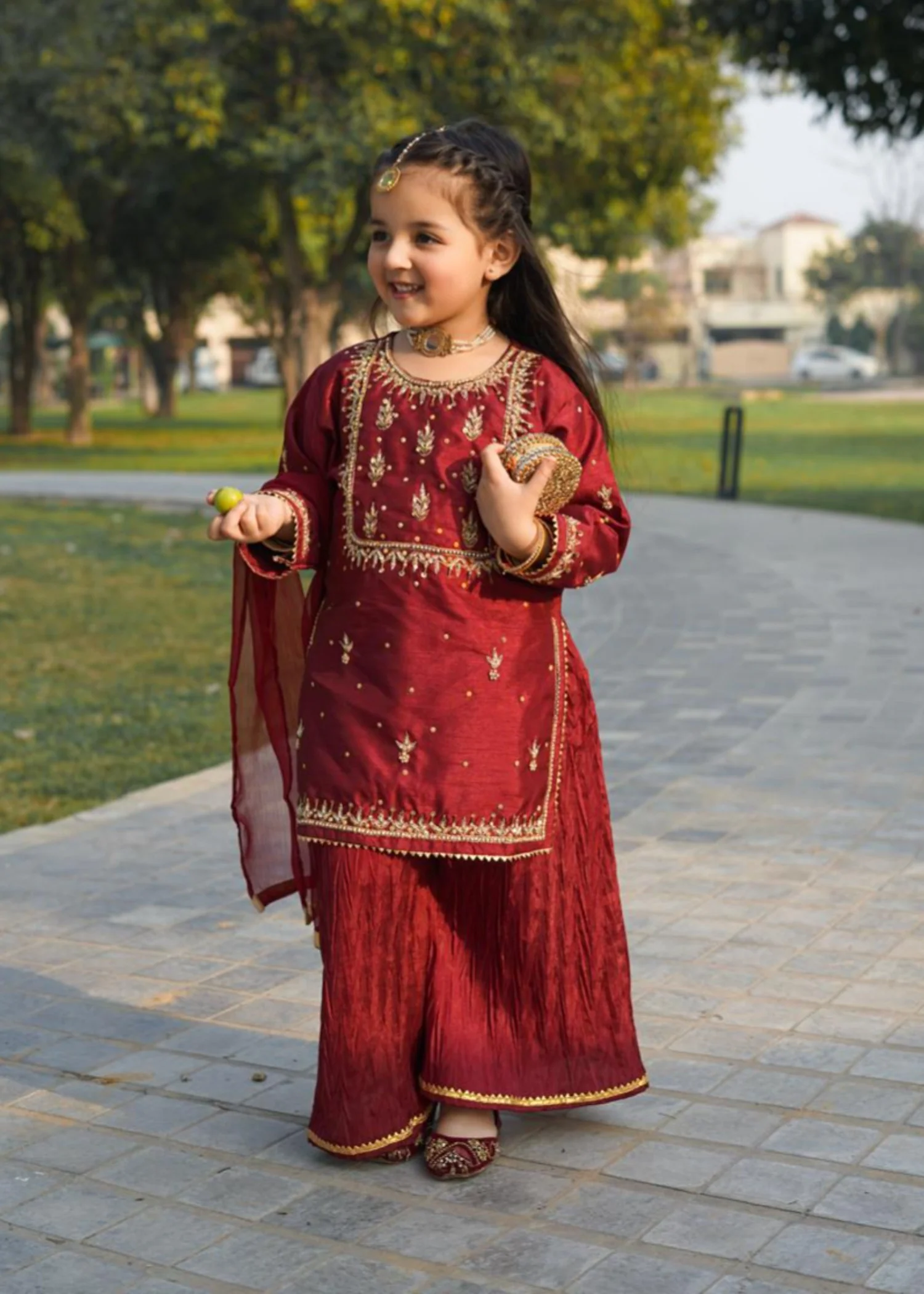 raw silk Kurta Set in Maroon
