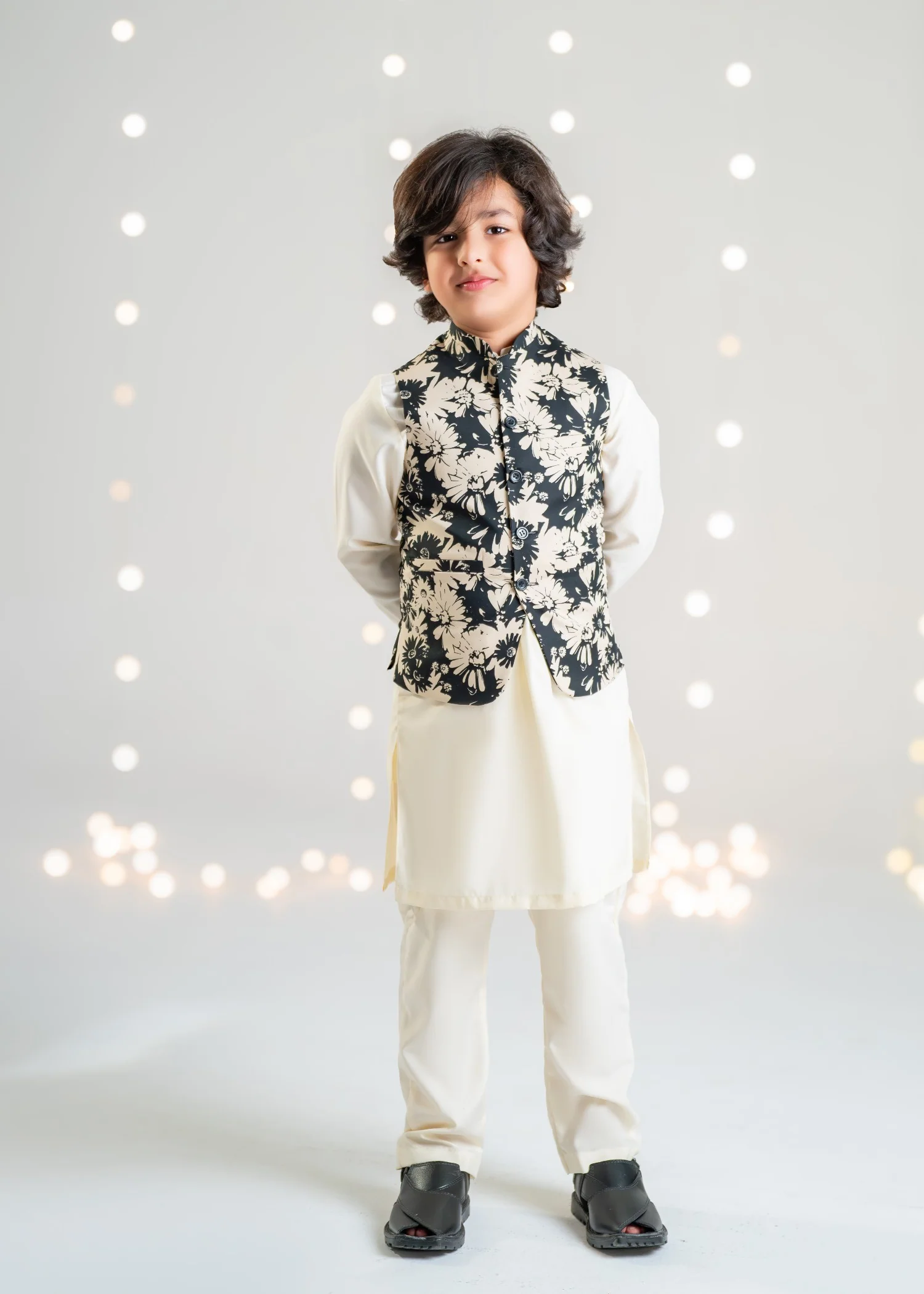 cotton Waistcoat in Black