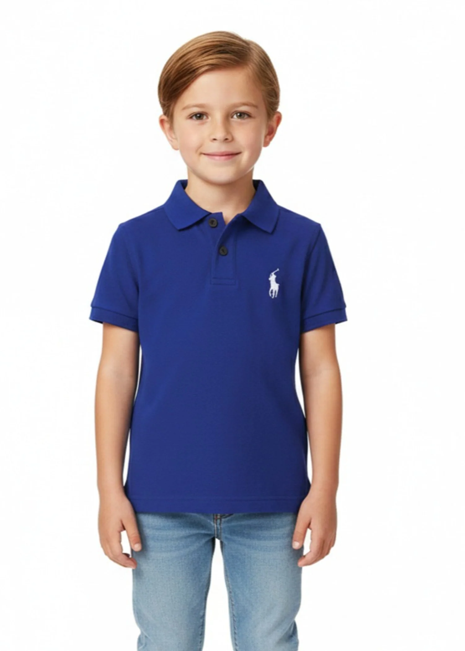 cotton Polo Shirt in Blue
