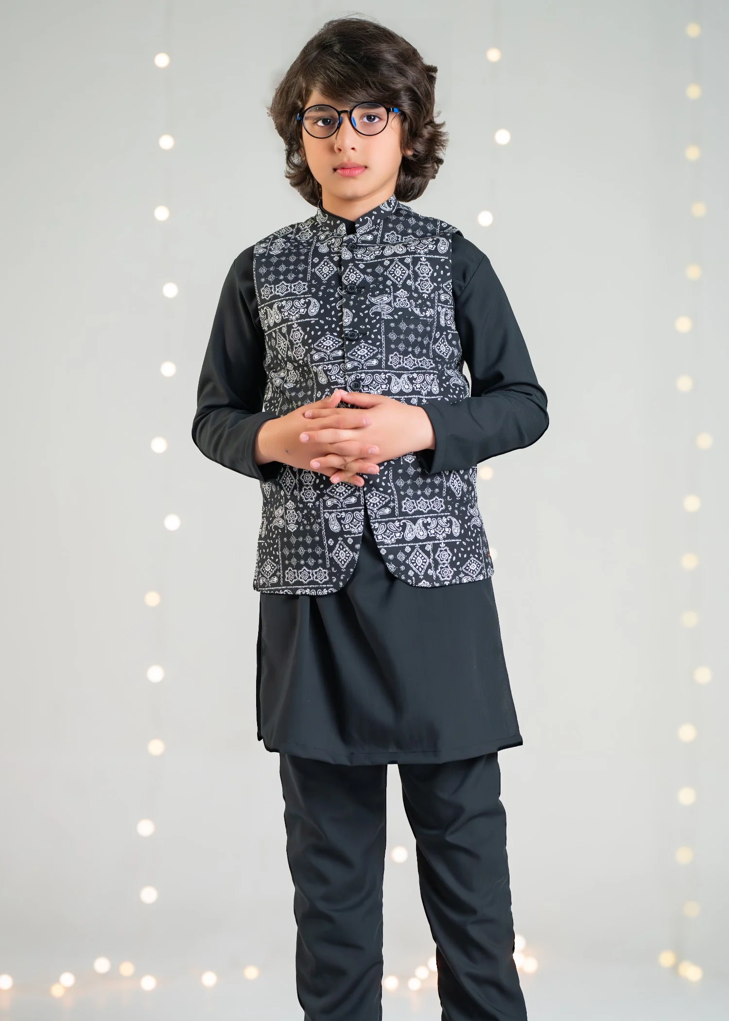 cotton Waistcoat in Black