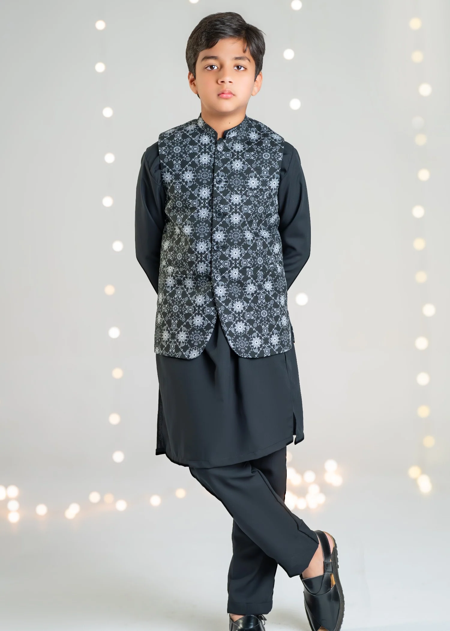 cotton Waistcoat in Black