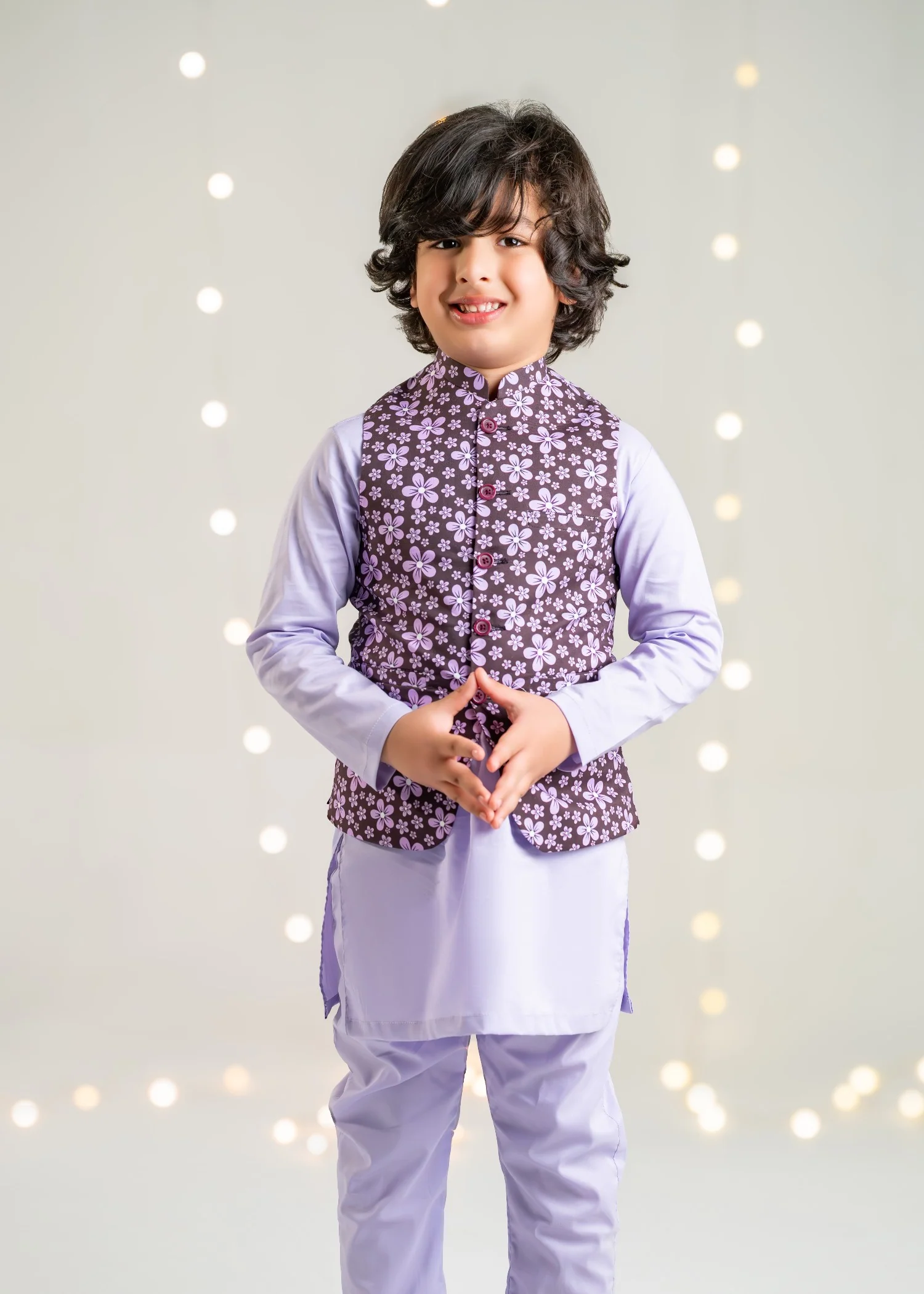 cotton Waistcoat in Lilac