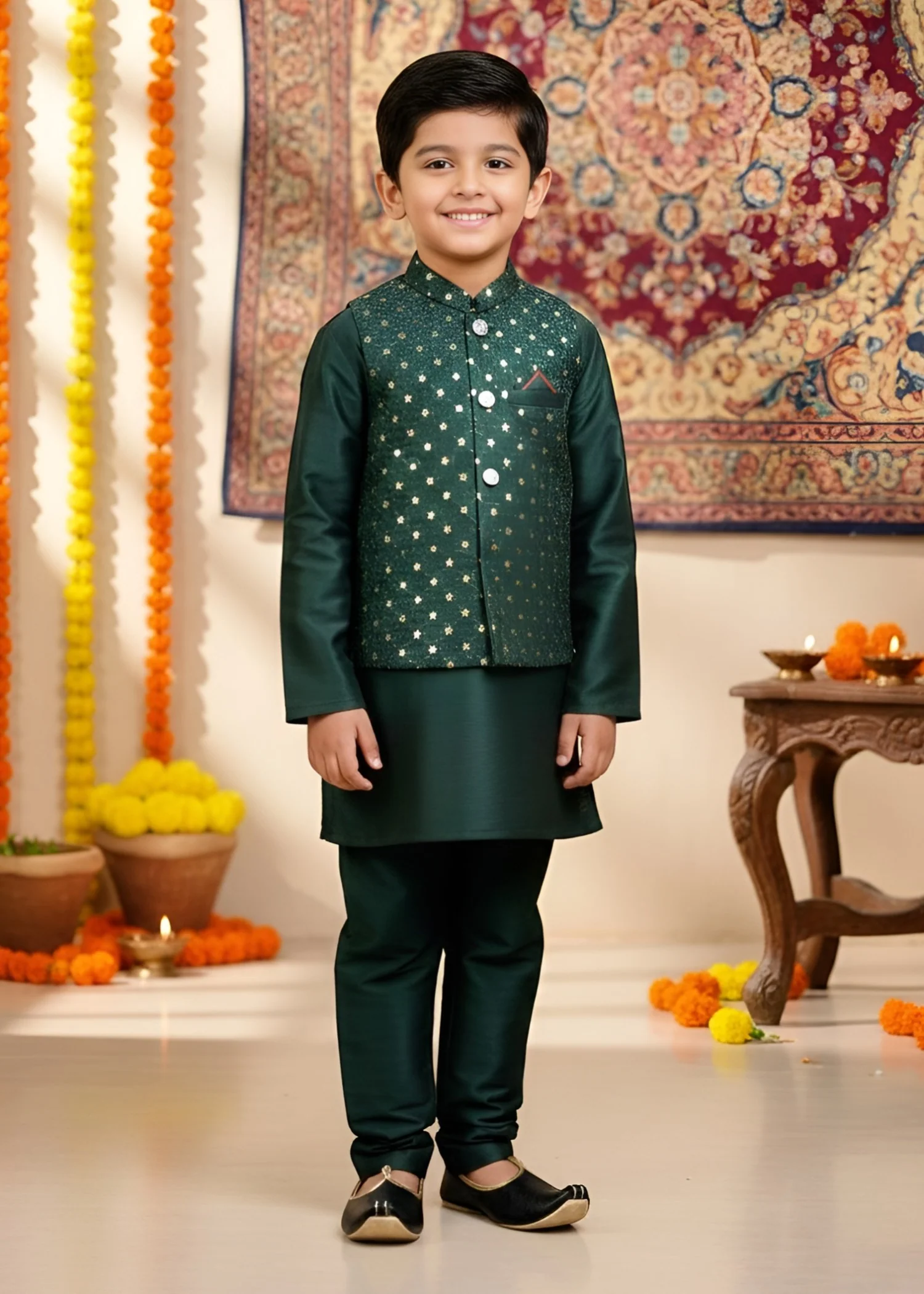 suiting Waistcoat in Dark green