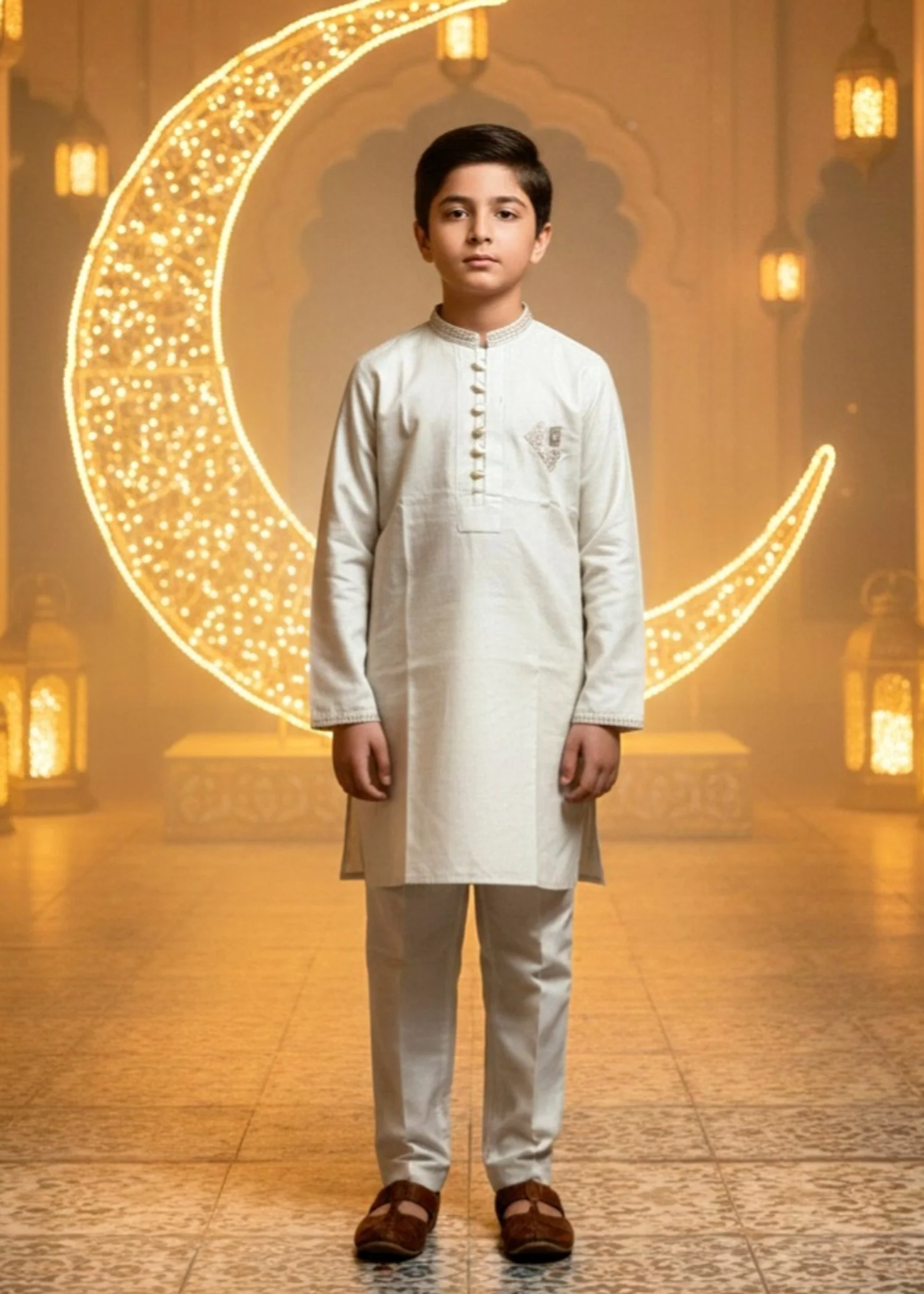cotton Kurta Set in Timberwolf