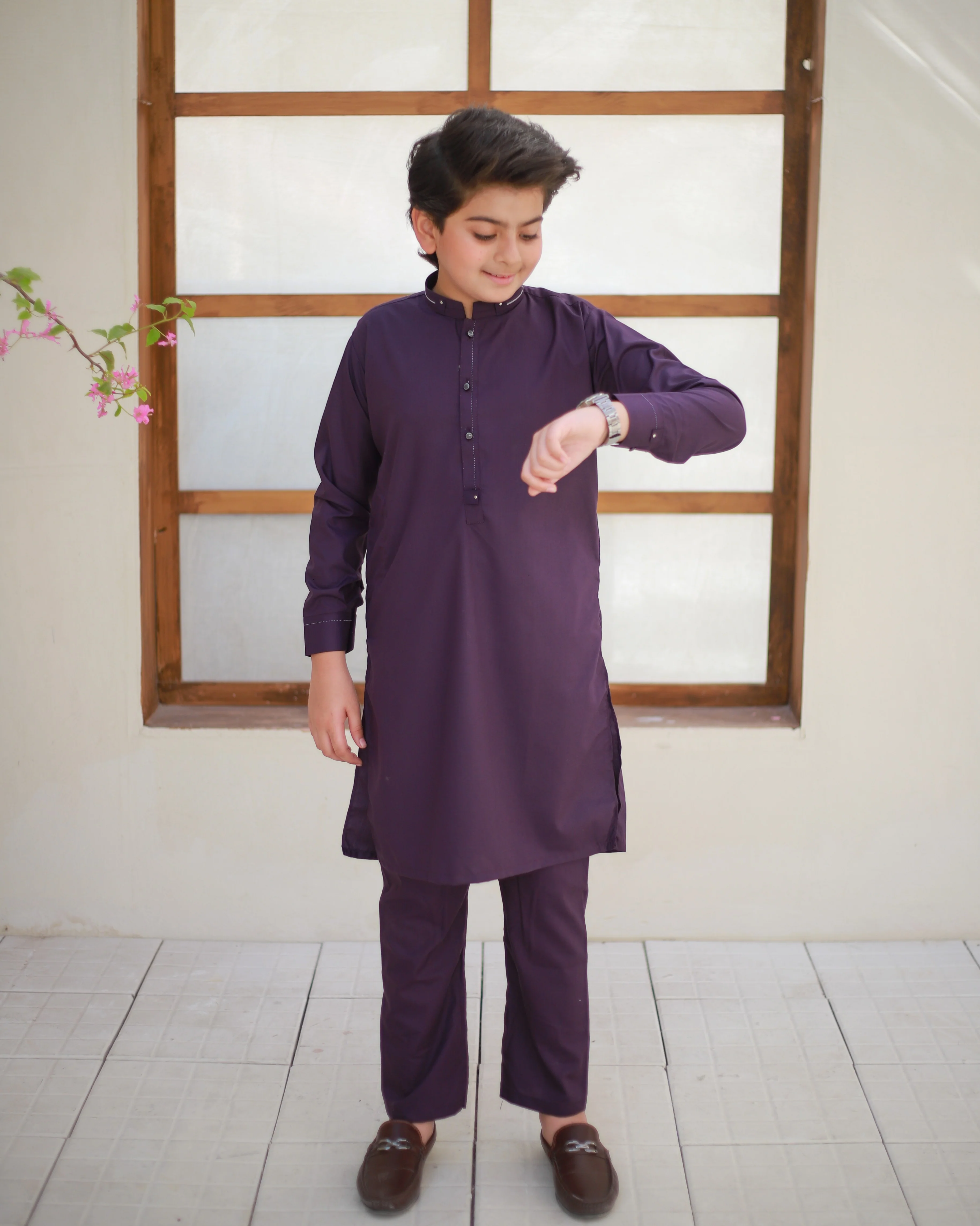 wash & wear Kurta Set in Purple