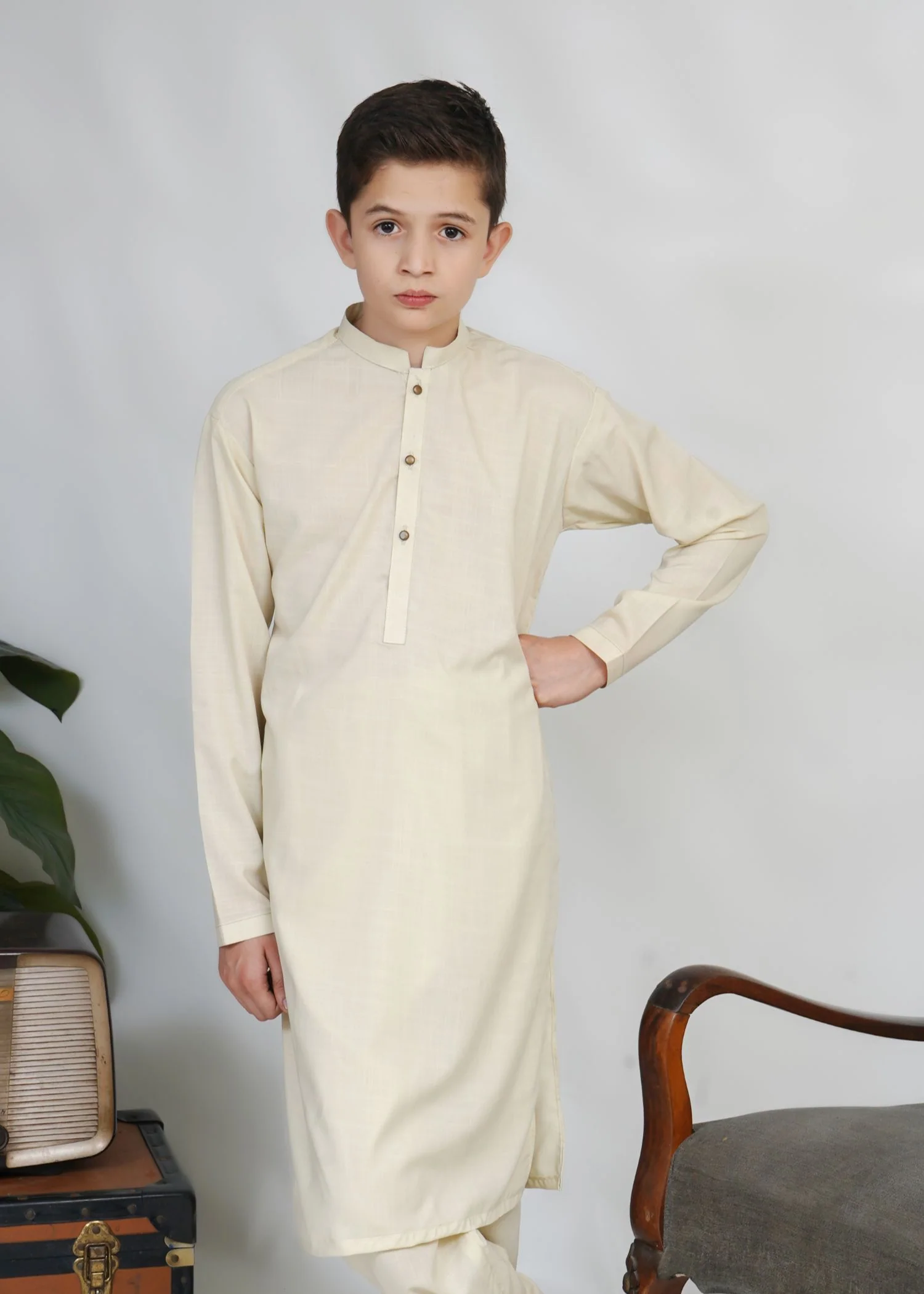 wash & wear Kurta Set in Cream