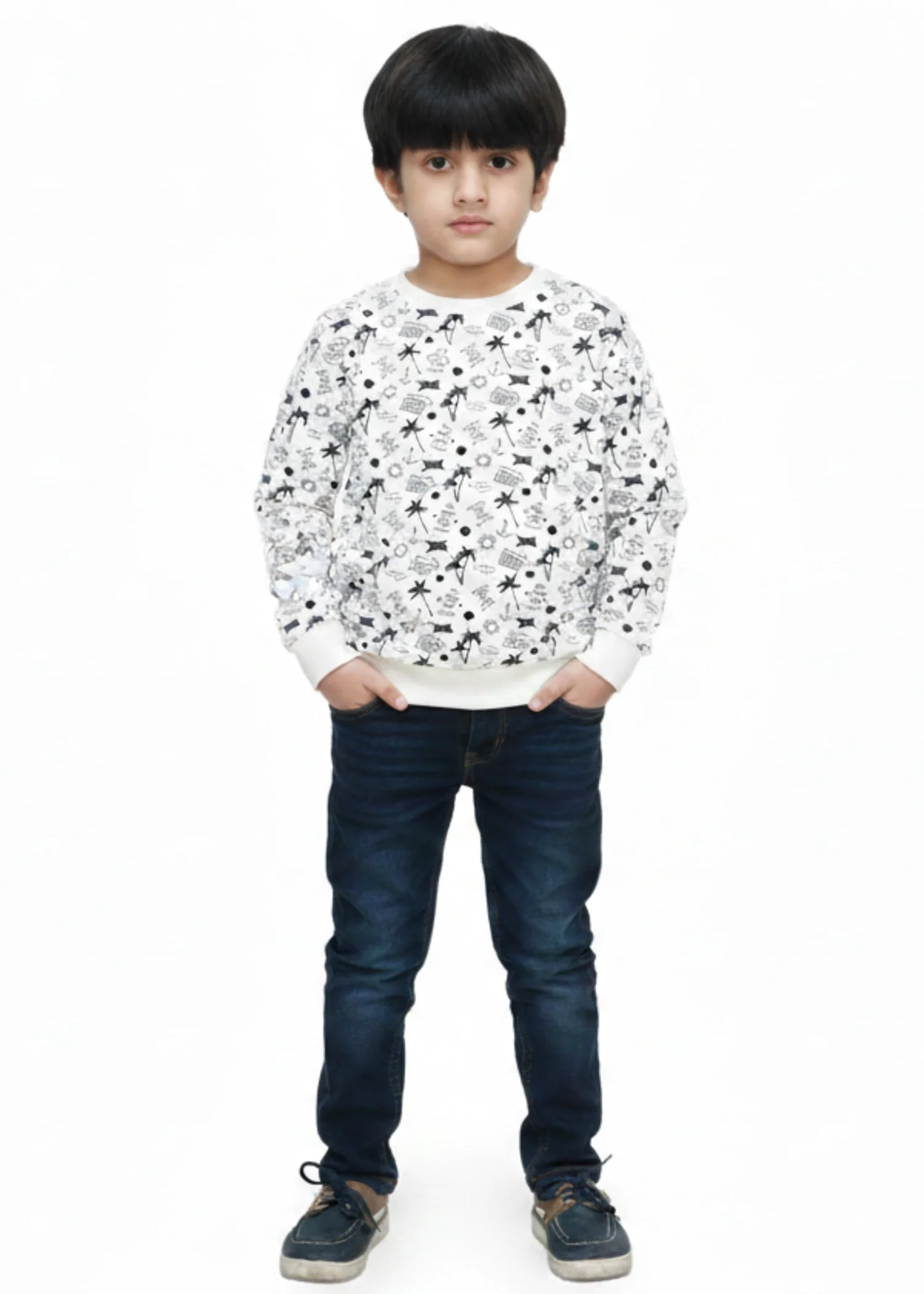 cotton Sweatshirt in White