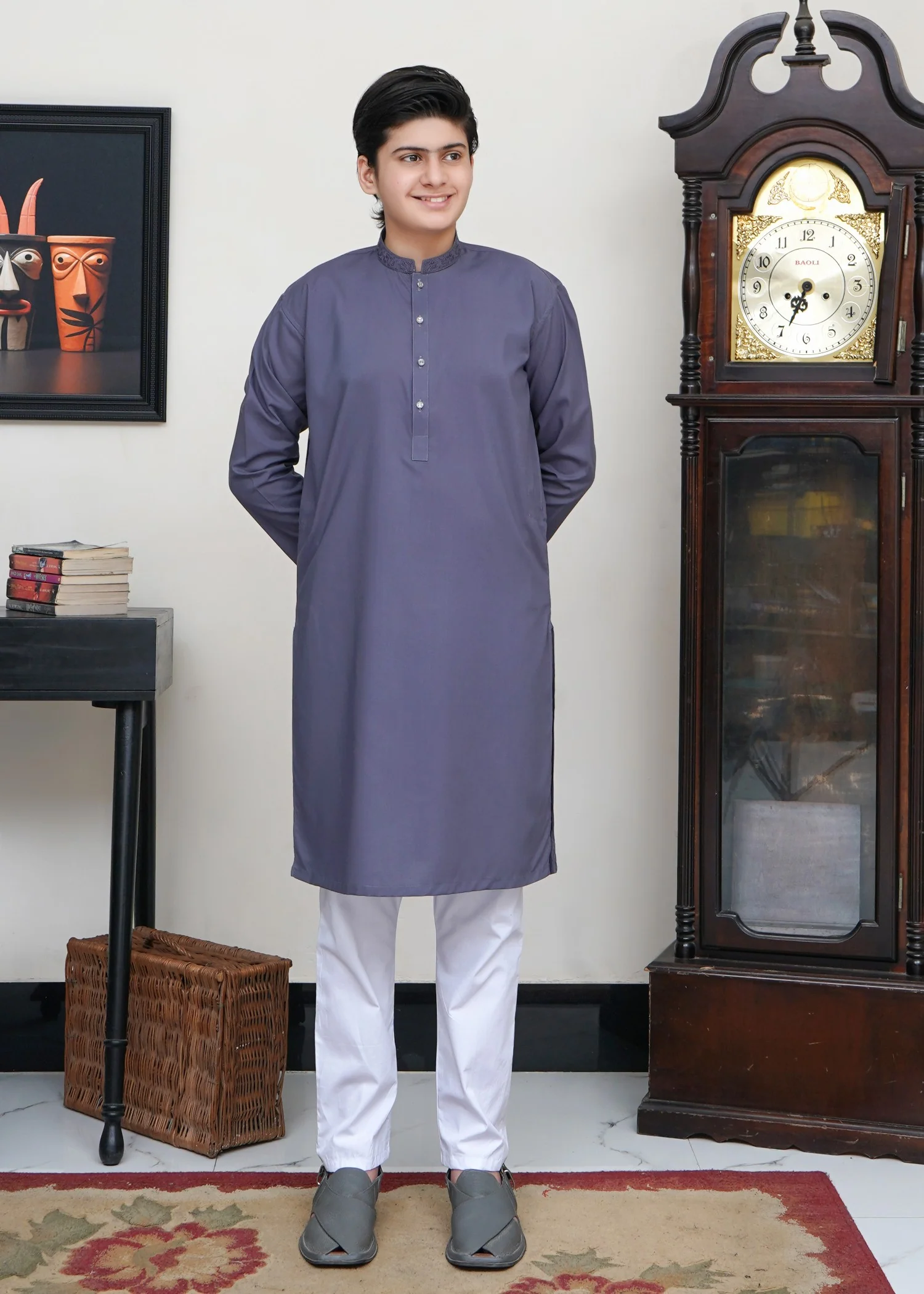 wash & wear Kurta in Grey